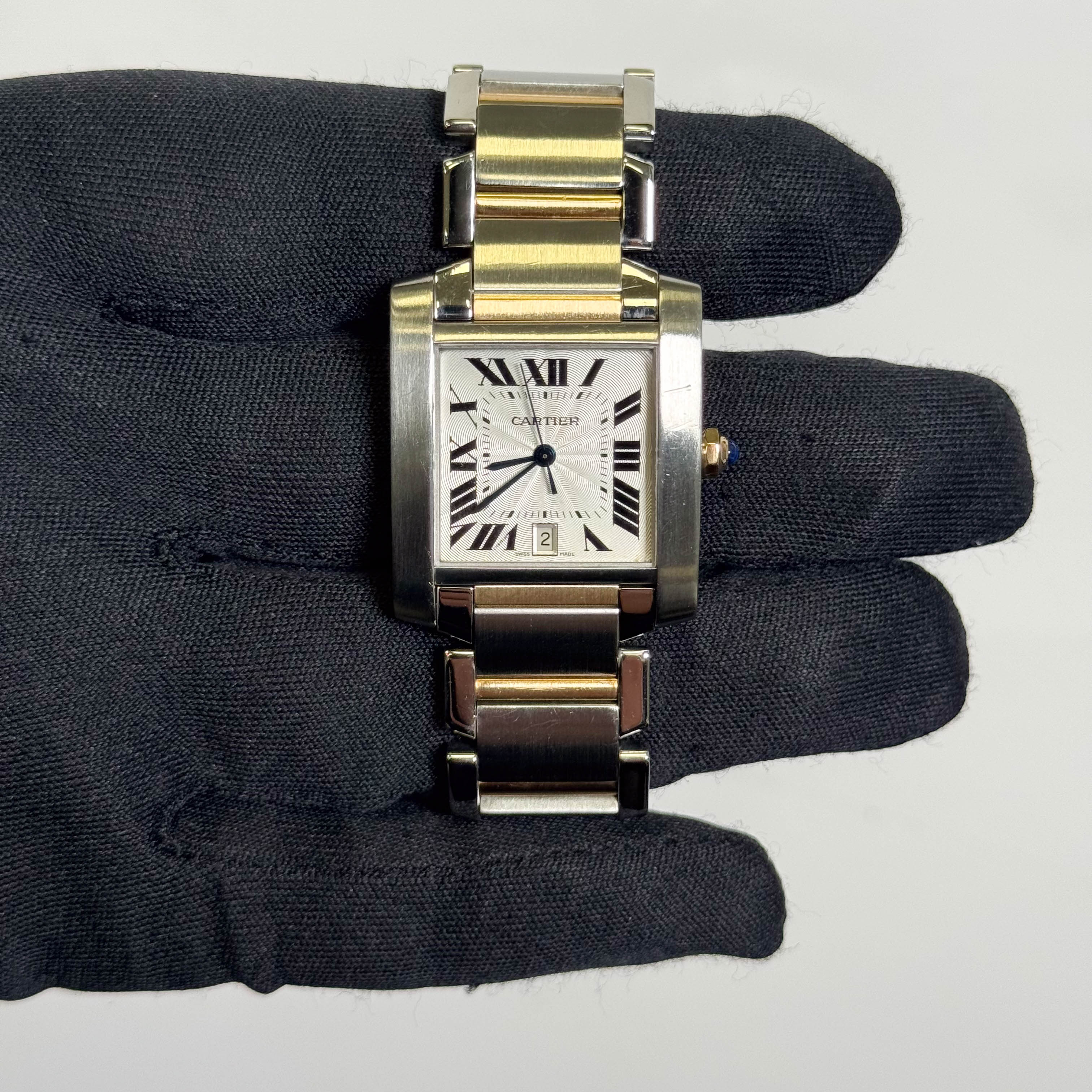 Cartier Tank Francaise Stainless Steel 32mm White Dial Watch Ref# W51005Q4 - Happy Jewelers Fine Jewelry Lifetime Warranty