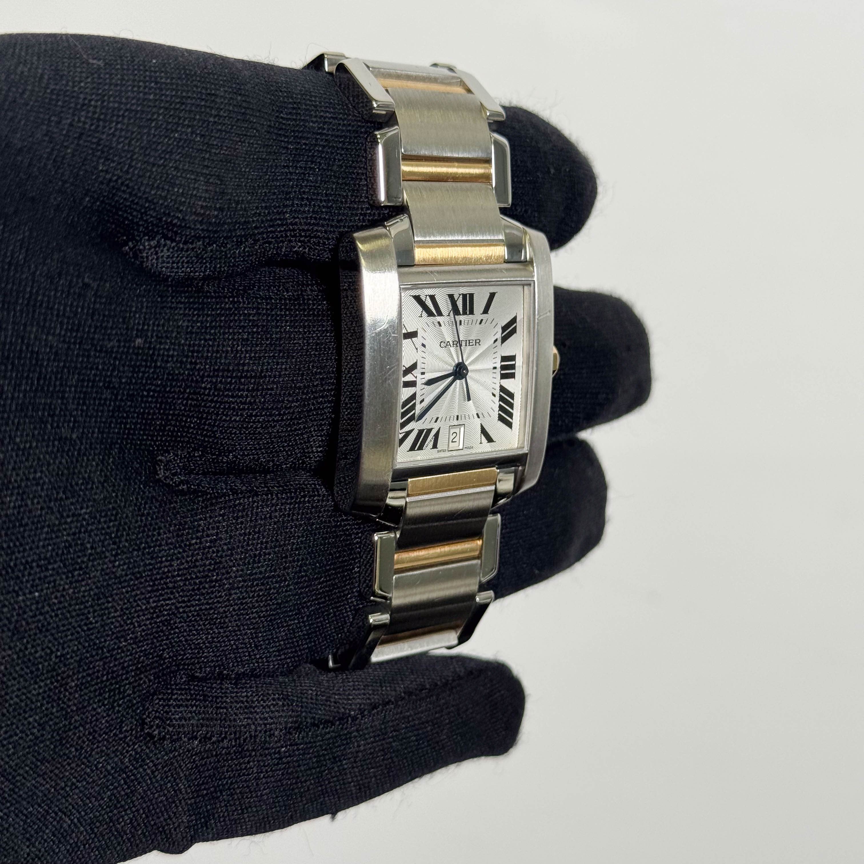 Cartier Tank Francaise Stainless Steel 32mm White Dial Watch Ref# W51005Q4 - Happy Jewelers Fine Jewelry Lifetime Warranty