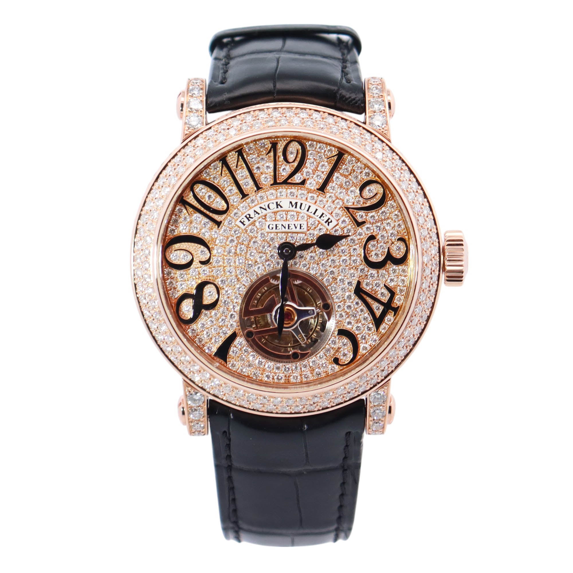 Franck Muller Round 44mm Pave Dial Watch Ref# 7008 T D CD - Happy Jewelers Fine Jewelry Lifetime Warranty