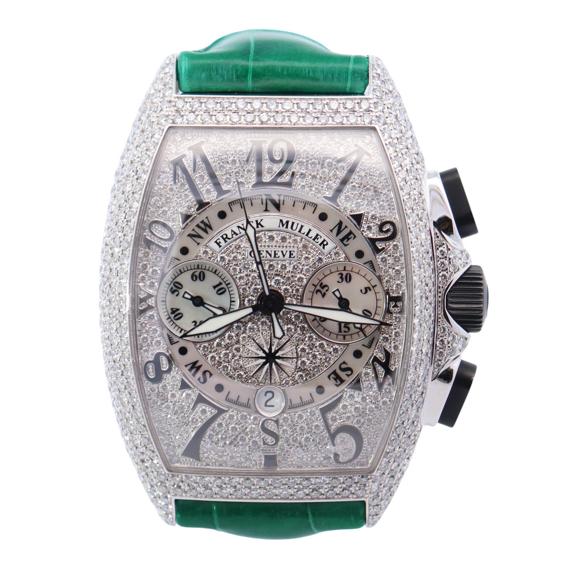 Franck Muller Cintree 41mm Pave Dial Watch Ref# 8080 CC AT MAR D6 CD - Happy Jewelers Fine Jewelry Lifetime Warranty