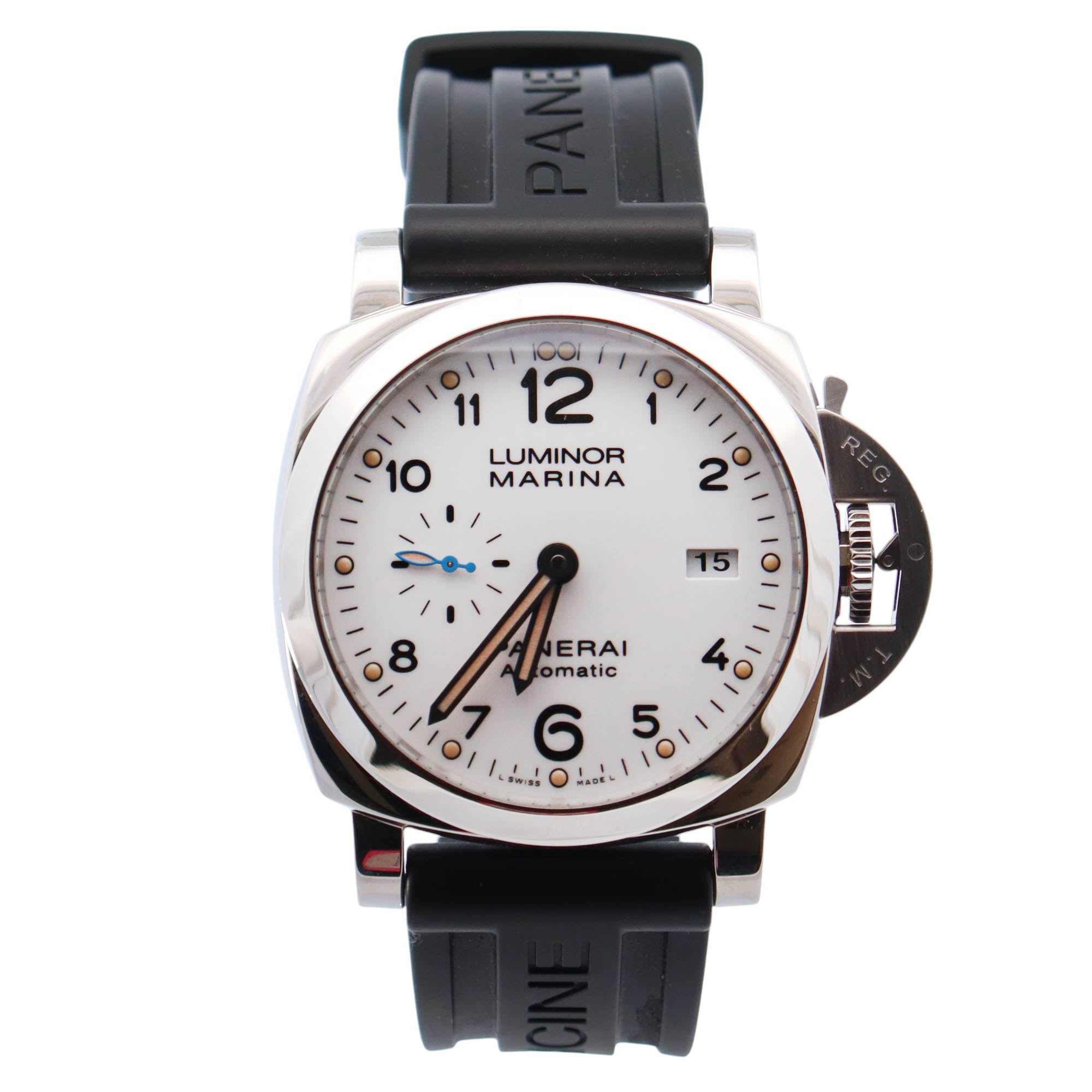 Panerai Luminor 44mm White Dial Watch Ref# PAM01499 - Happy Jewelers Fine Jewelry Lifetime Warranty