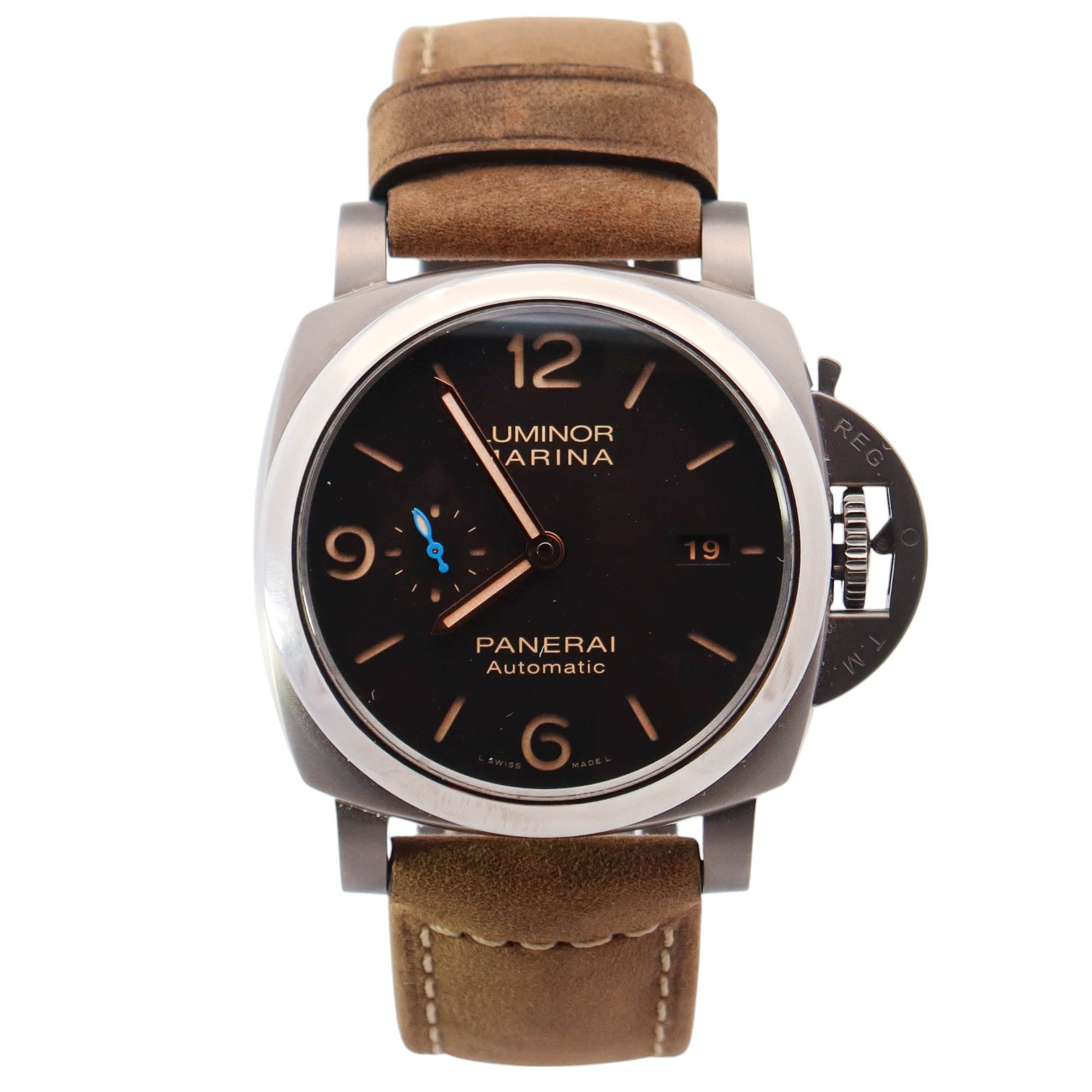 Panerai Luminor 44mm Black Dial Watch Ref# PAM01351 - Happy Jewelers Fine Jewelry Lifetime Warranty