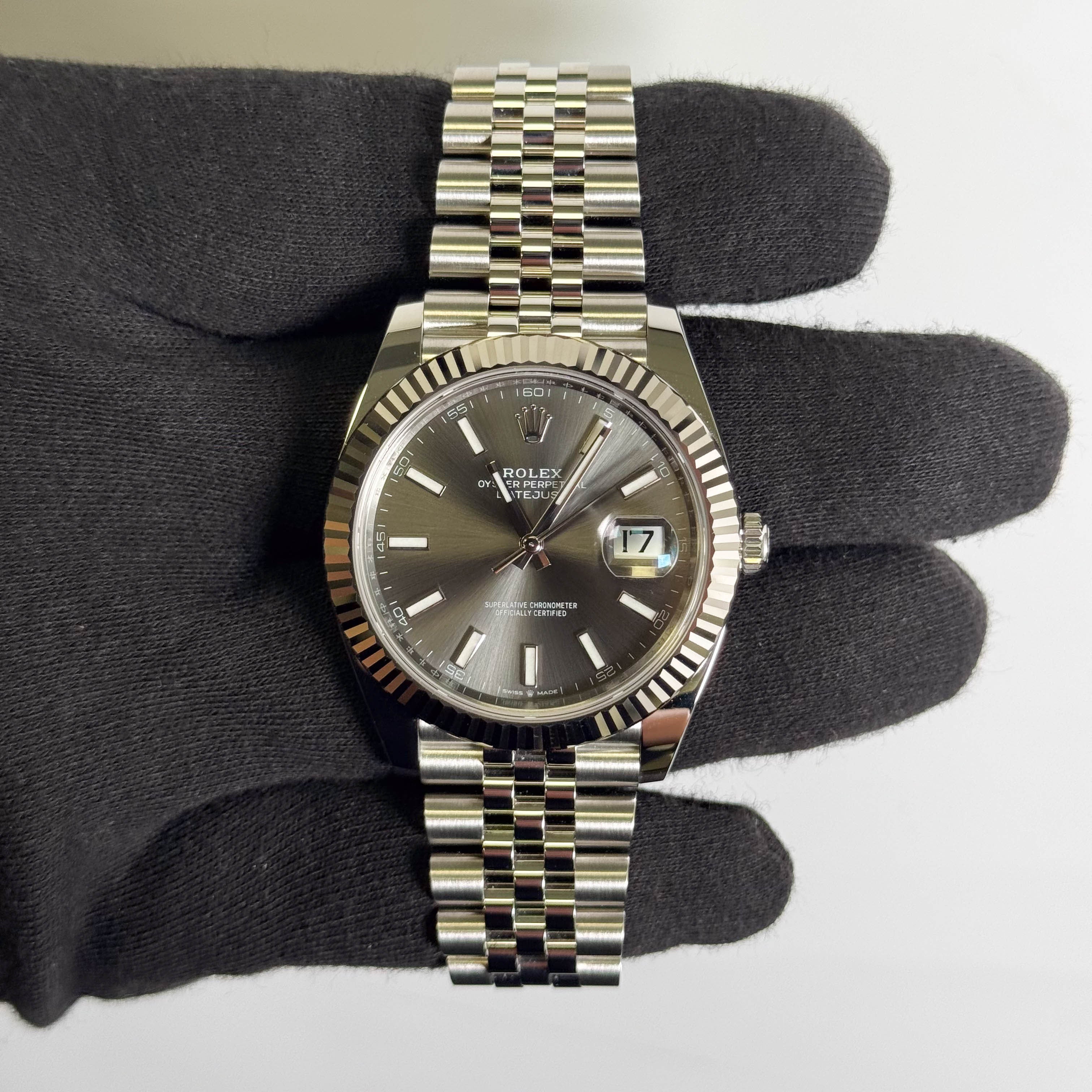 Rolex Datejust 41mm Rhodium Dial Watch Ref# 126334