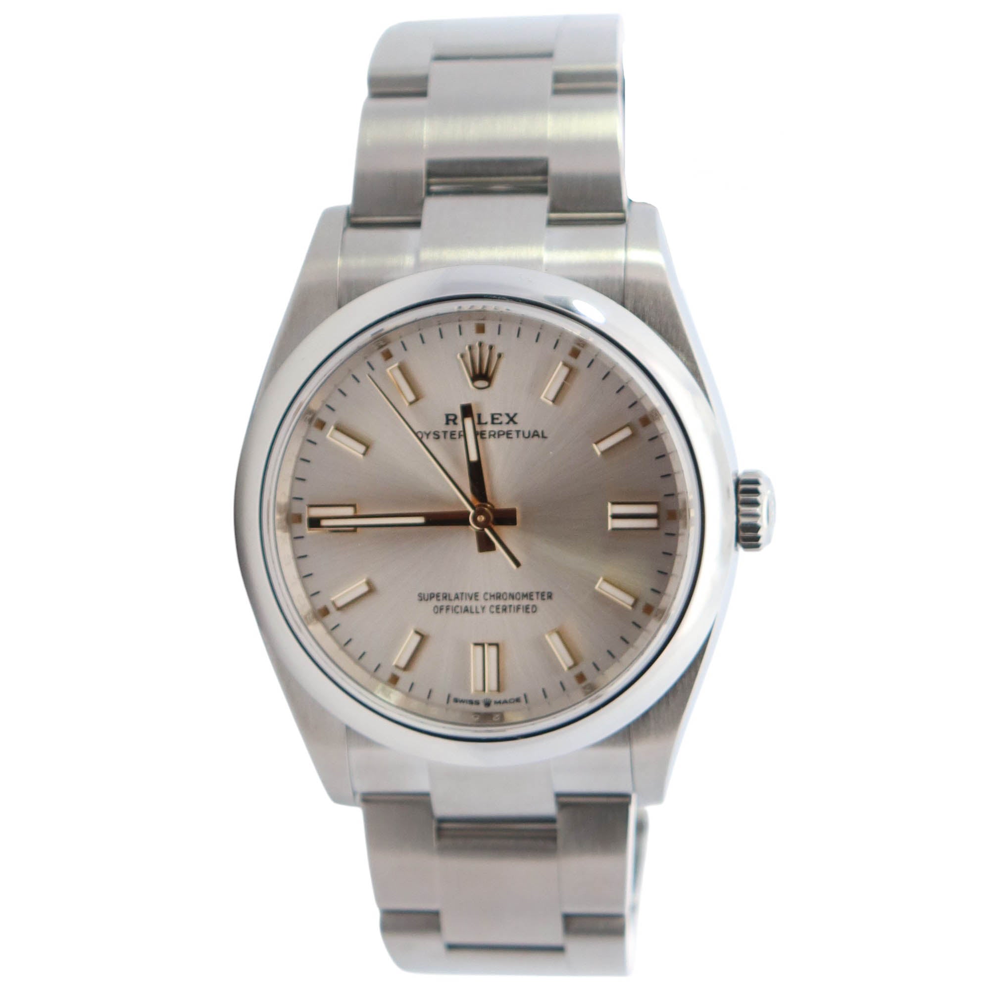 Rolex Oyster Perpetual Automatic Winding Silver Dial Watch ROLEX OYSTER PERPETUAL DATE 1500 SILVER DIAMOND DIAL  main image 2