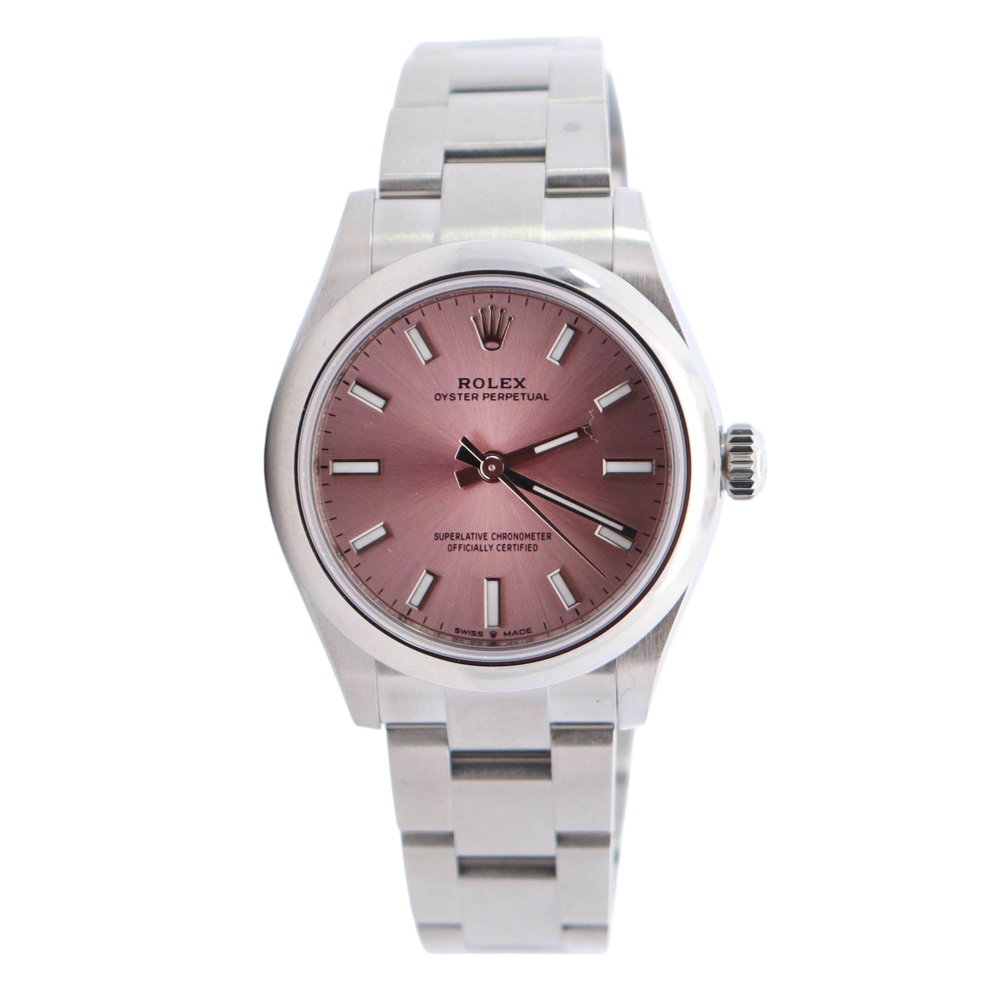 Rolex Oyster Perpetual 31mm Pink Dial Watch Ref# 277200 - Happy Jewelers Fine Jewelry Lifetime Warranty