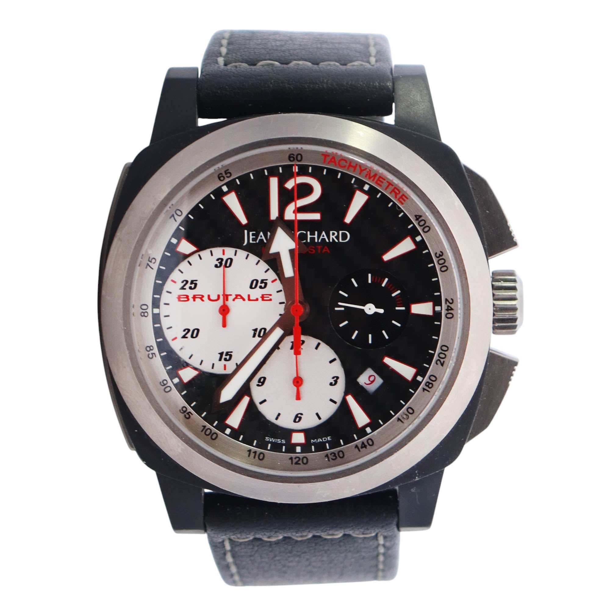 JeanRichard Chronoscope 44mm Carbon Dial Watch Ref# 65120 - Happy Jewelers Fine Jewelry Lifetime Warranty