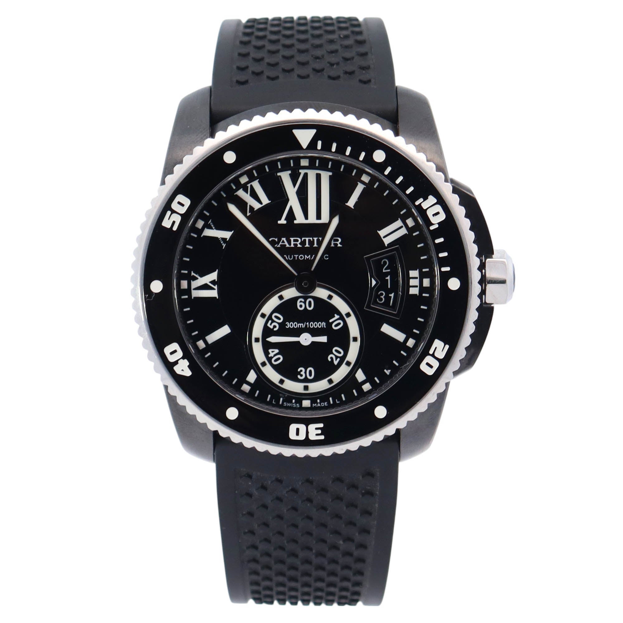 Cartier Calibre 42mm Black Dial Watch Ref# W7100056 - Happy Jewelers Fine Jewelry Lifetime Warranty
