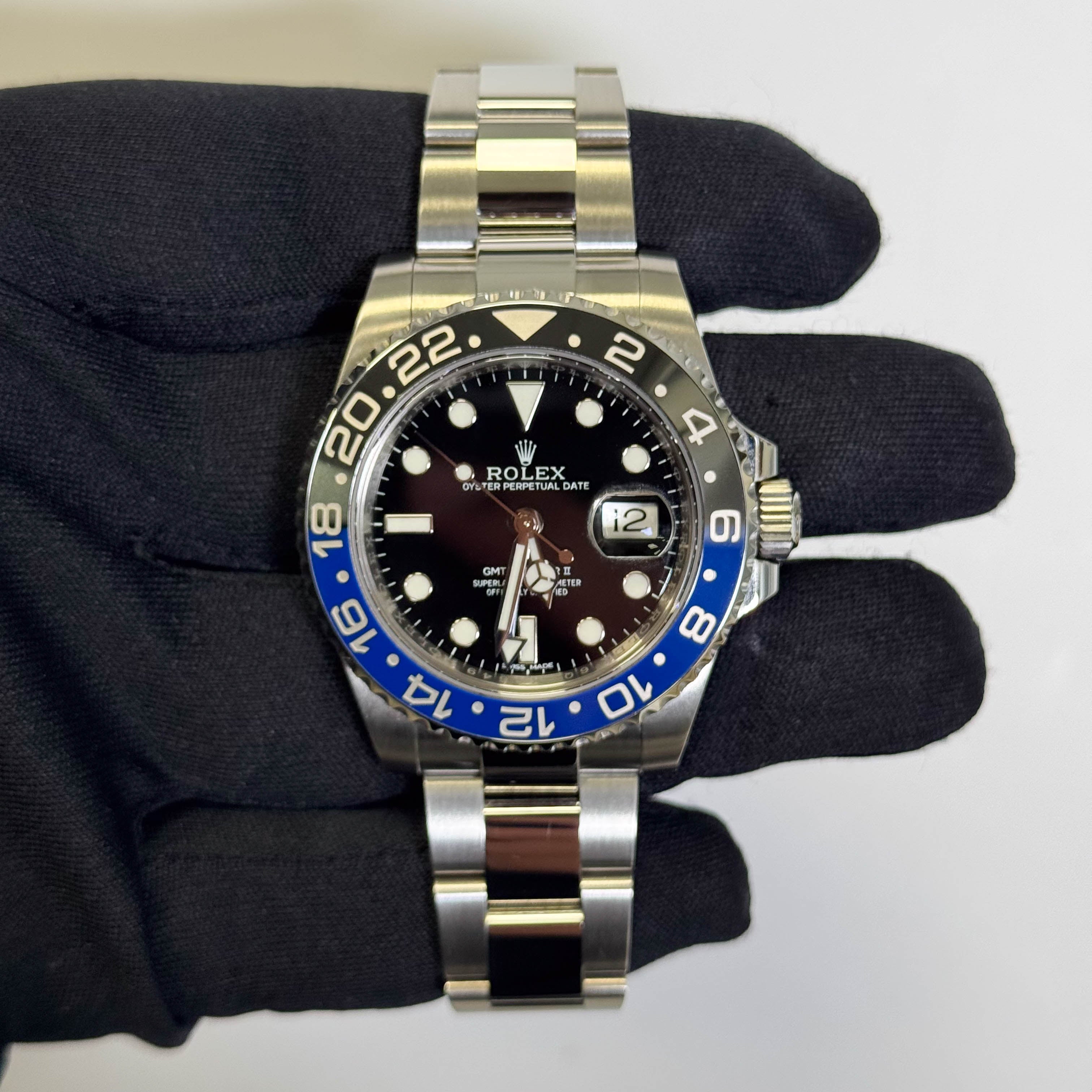Rolex GMT-Master II "Batman" Black Dot Dial Watch Ref# 116710BLNR