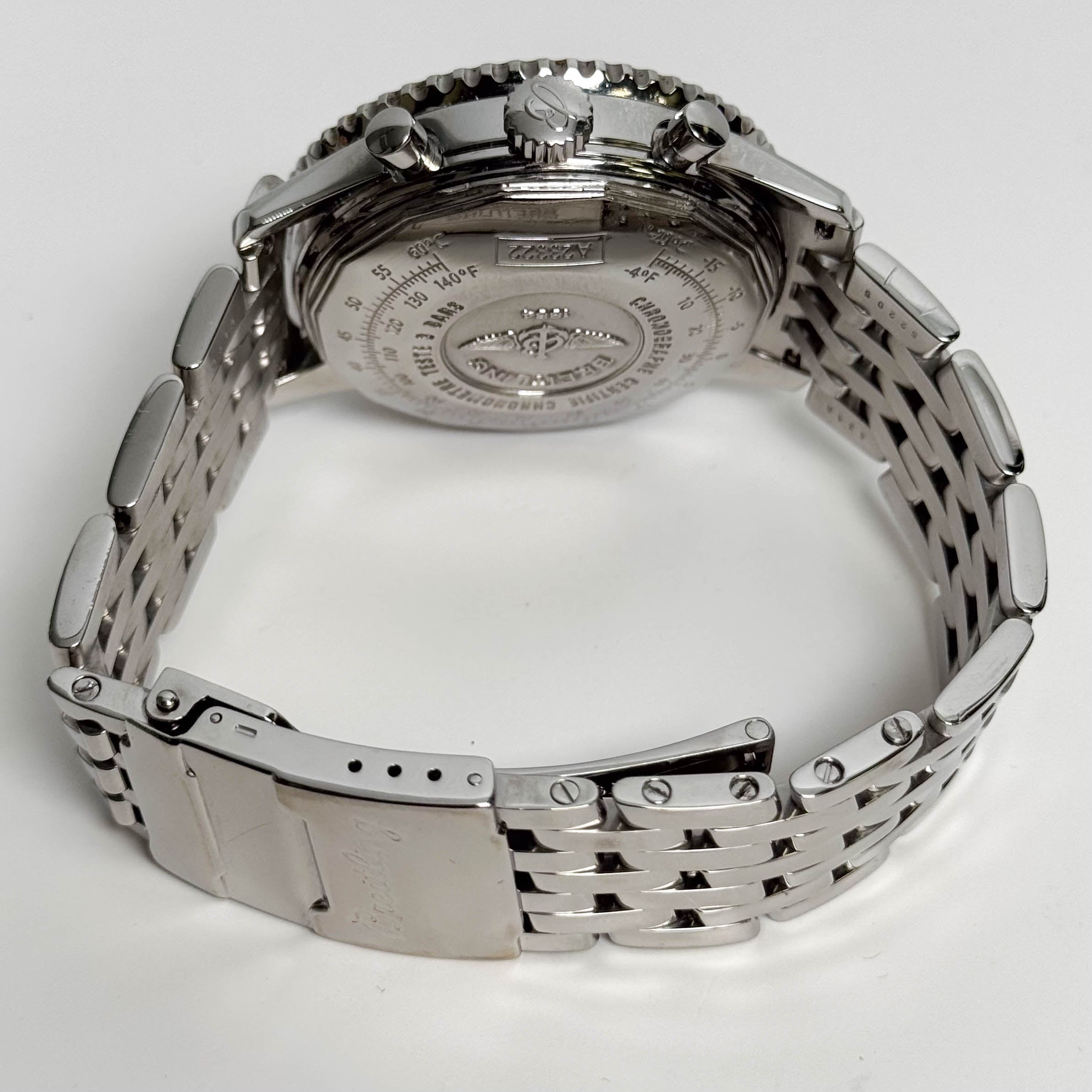 Breitling Navitimer Stainless Steel 42mm Silver Chronograph Dial Watch Ref# A23322 - Happy Jewelers Fine Jewelry Lifetime Warranty
