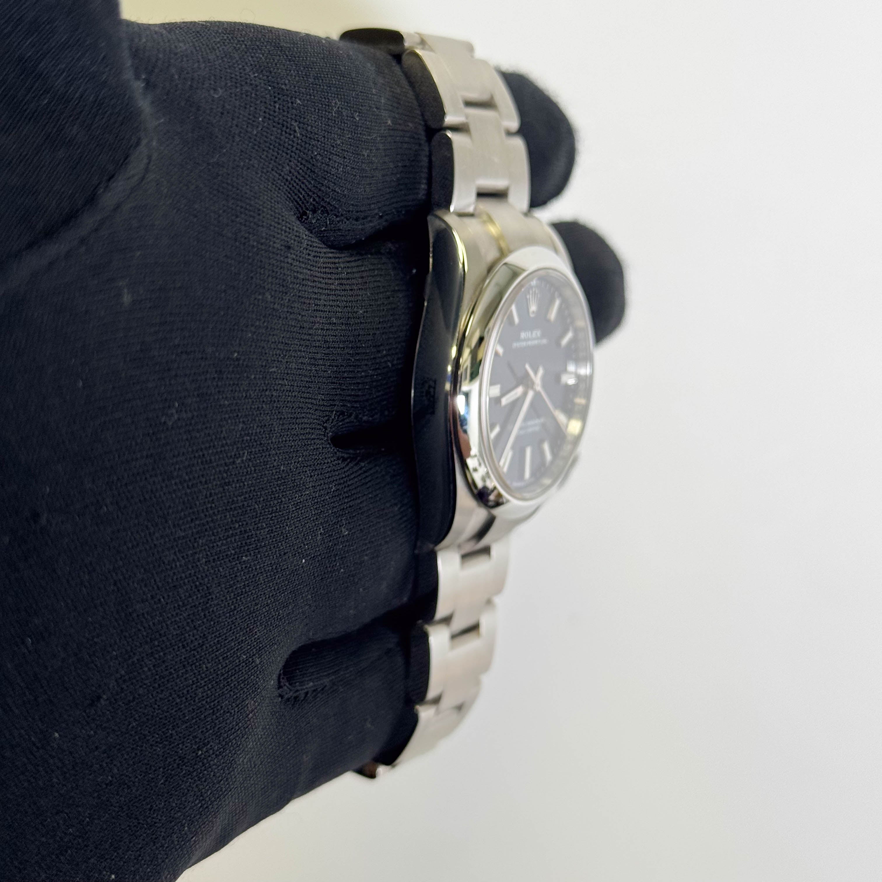 Rolex Oyster Perpetual 34mm Blue Dial Watch Ref# 124200 - Happy Jewelers Fine Jewelry Lifetime Warranty