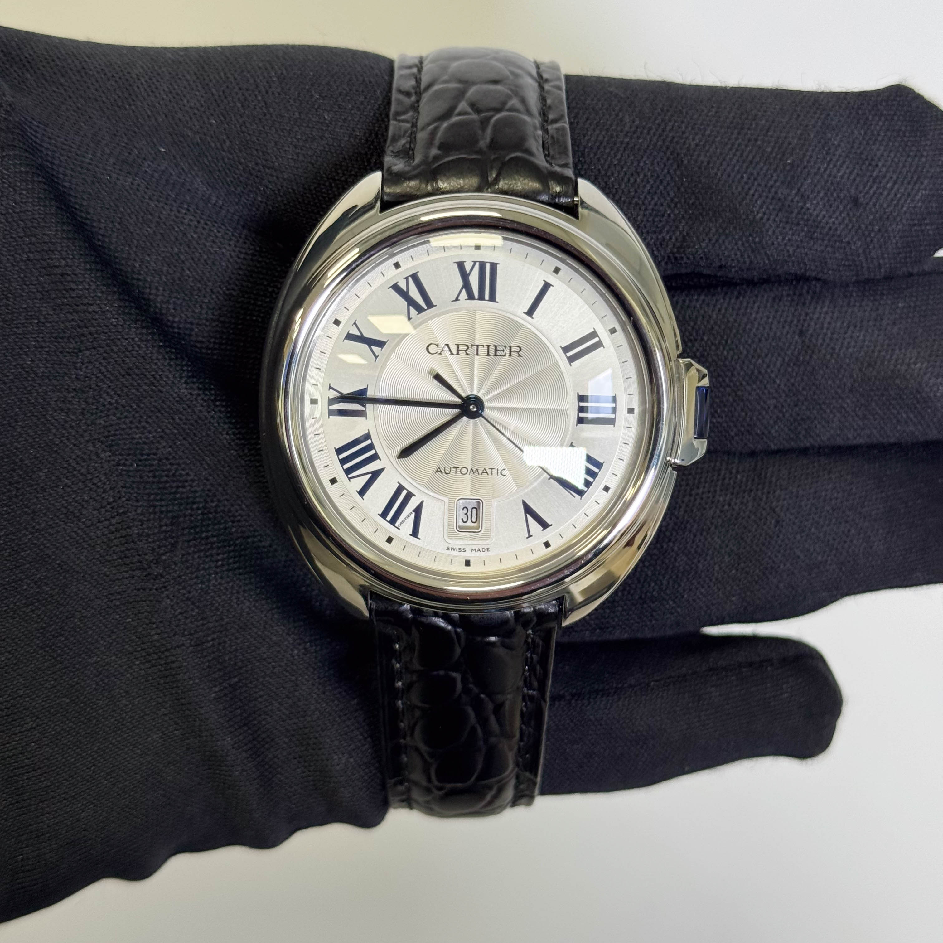 Cartier Cle De 40mm Silver Dial Watch Ref# WSCL0018