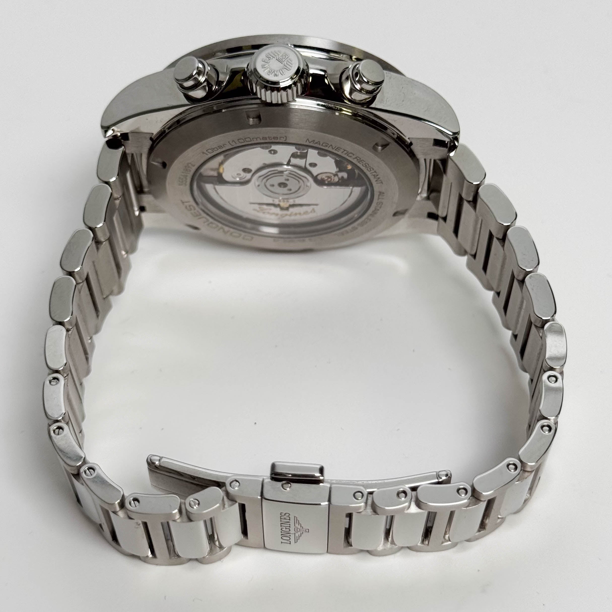 Longines Conquest 42mm White Chronograph Dial Watch Ref# L3.835.4.72.6 - Happy Jewelers Fine Jewelry Lifetime Warranty