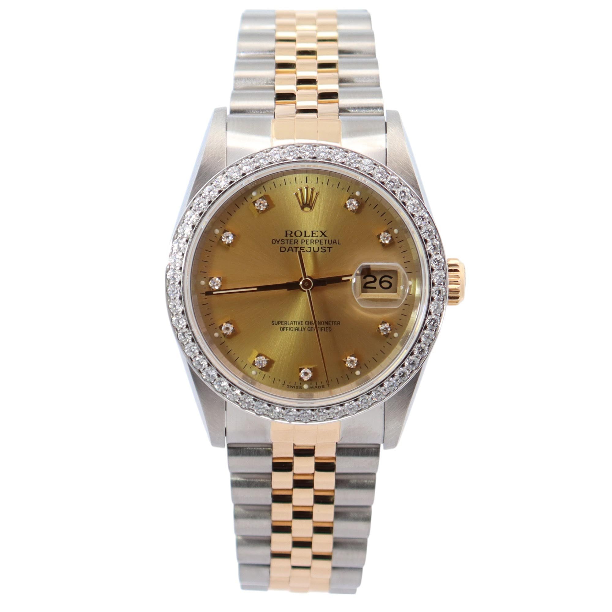 Rolex Datejust 36mm Champagne Dial Watch Ref# 16233 - Happy Jewelers Fine Jewelry Lifetime Warranty
