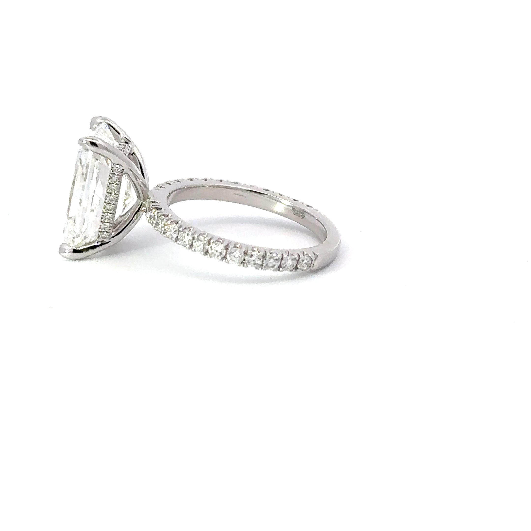 5.16 Carat Lab Created Radiant Engagement Ring with Signature Setting - Happy Jewelers Fine Jewelry Lifetime Warranty