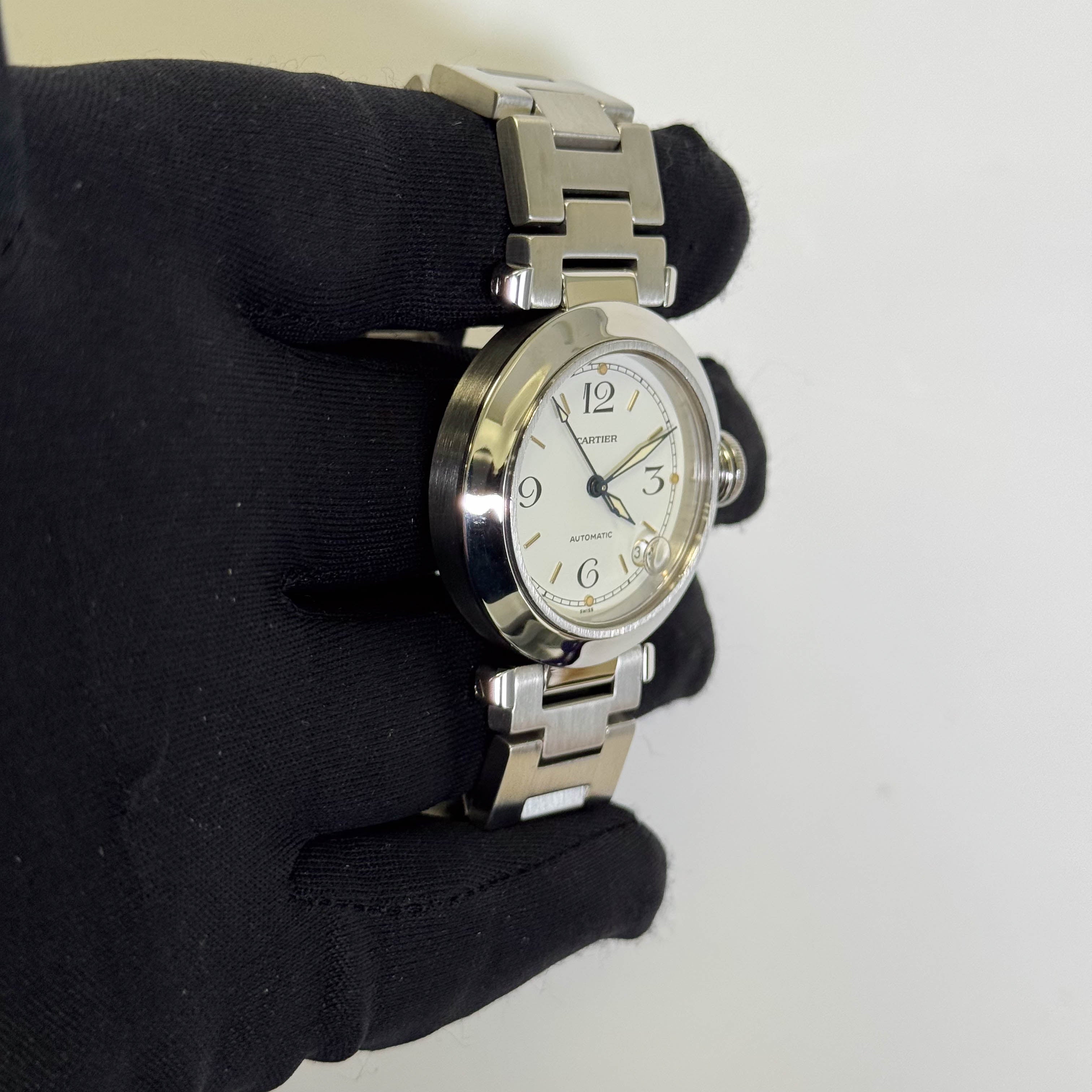 Cartier Pasha 35mm White Dial Watch Ref# W31015M7