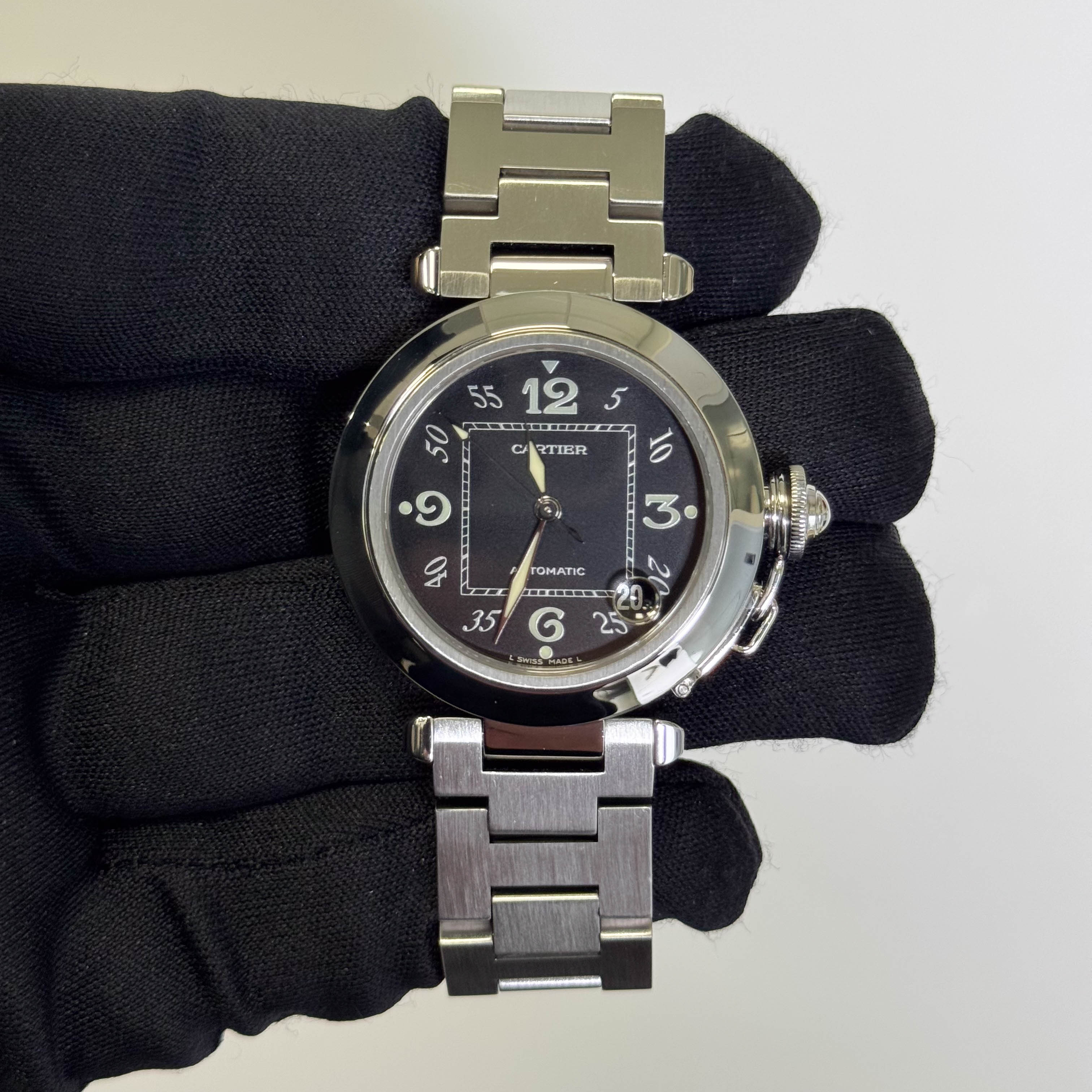 Cartier Pasha 35mm Black Dial Watch Ref# W31043M7