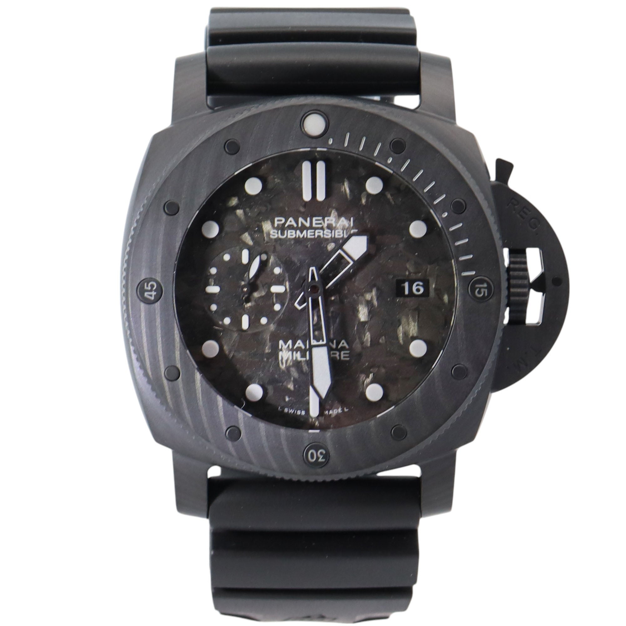 Panerai Submersible 47mm Carbon Dial Watch Ref# PAM02979 - Happy Jewelers Fine Jewelry Lifetime Warranty