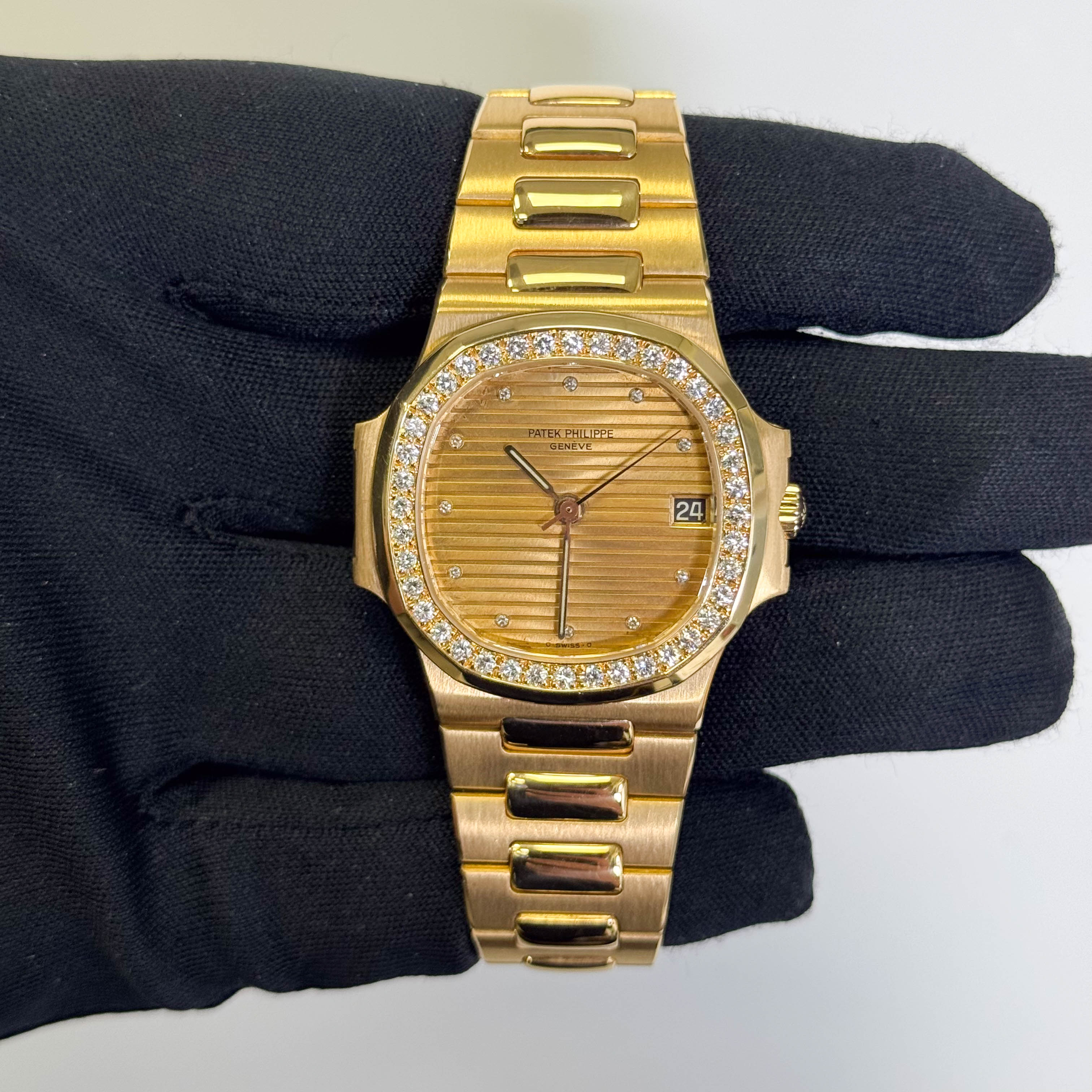 Patek Philippe Nautilus 38mm Champagne Dial Watch Ref# 3800/003J - Happy Jewelers Fine Jewelry Lifetime Warranty
