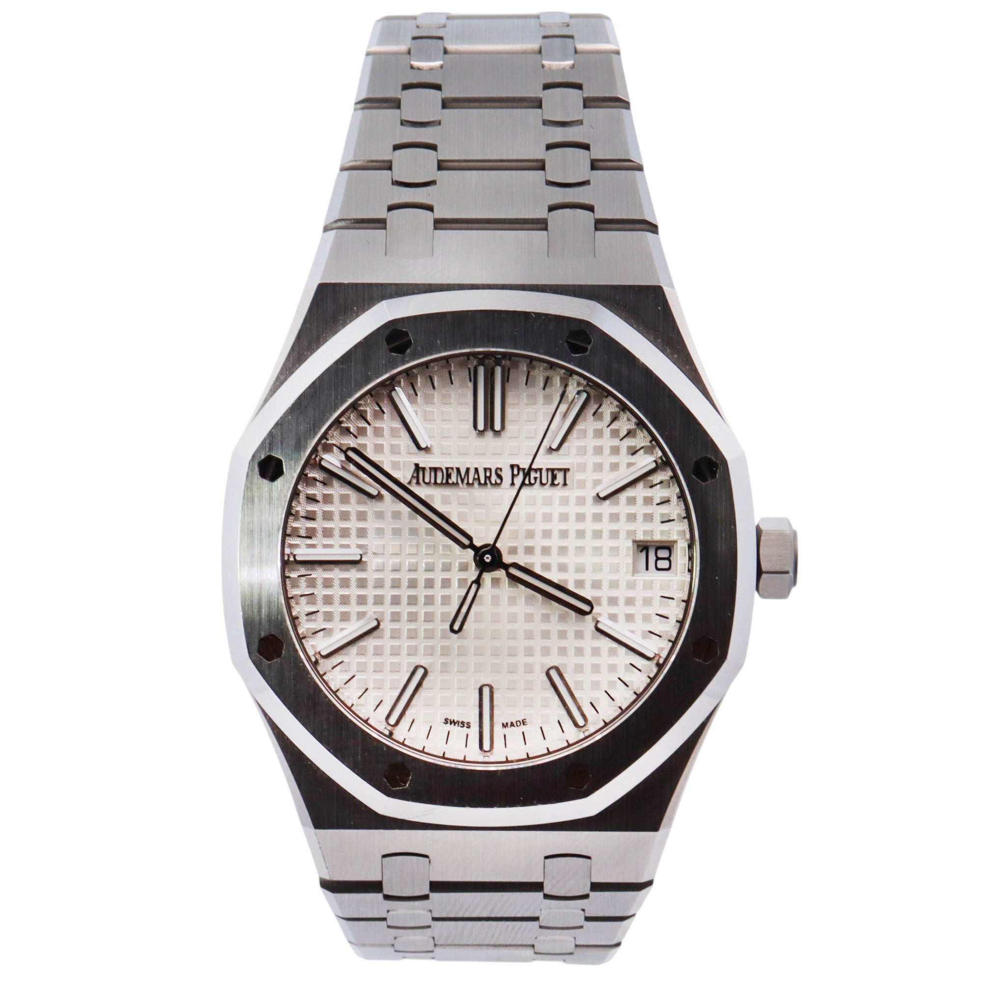 Audemars Piguet Royal Oak 41mm White Dial Watch Ref# 15510ST.OO.1320ST.08 - Happy Jewelers Fine Jewelry Lifetime Warranty