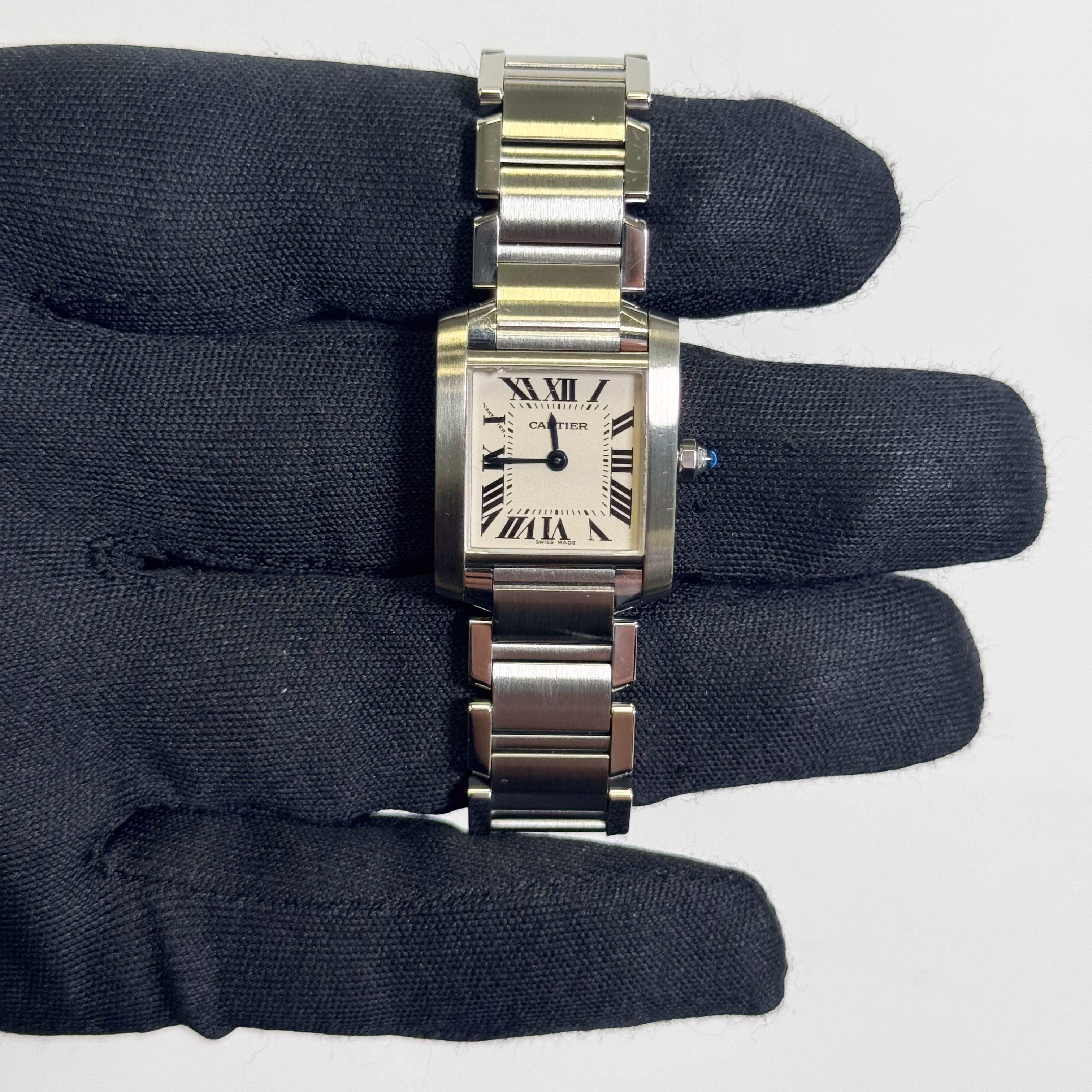 Cartier Tank Stainless Steel 20mm Ivory Dial Watch Ref# W51008Q3 - Happy Jewelers Fine Jewelry Lifetime Warranty