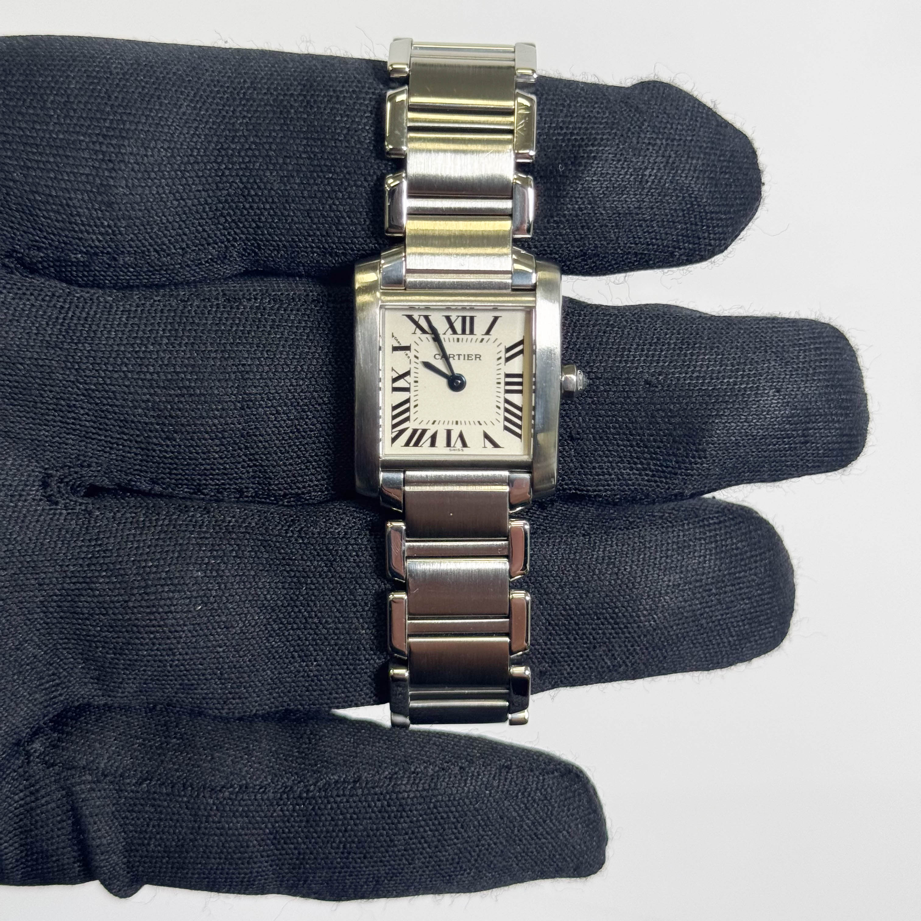 Cartier Tank Stainless Steel 20mm Ivory Dial Watch Ref# W51008Q3 - Happy Jewelers Fine Jewelry Lifetime Warranty