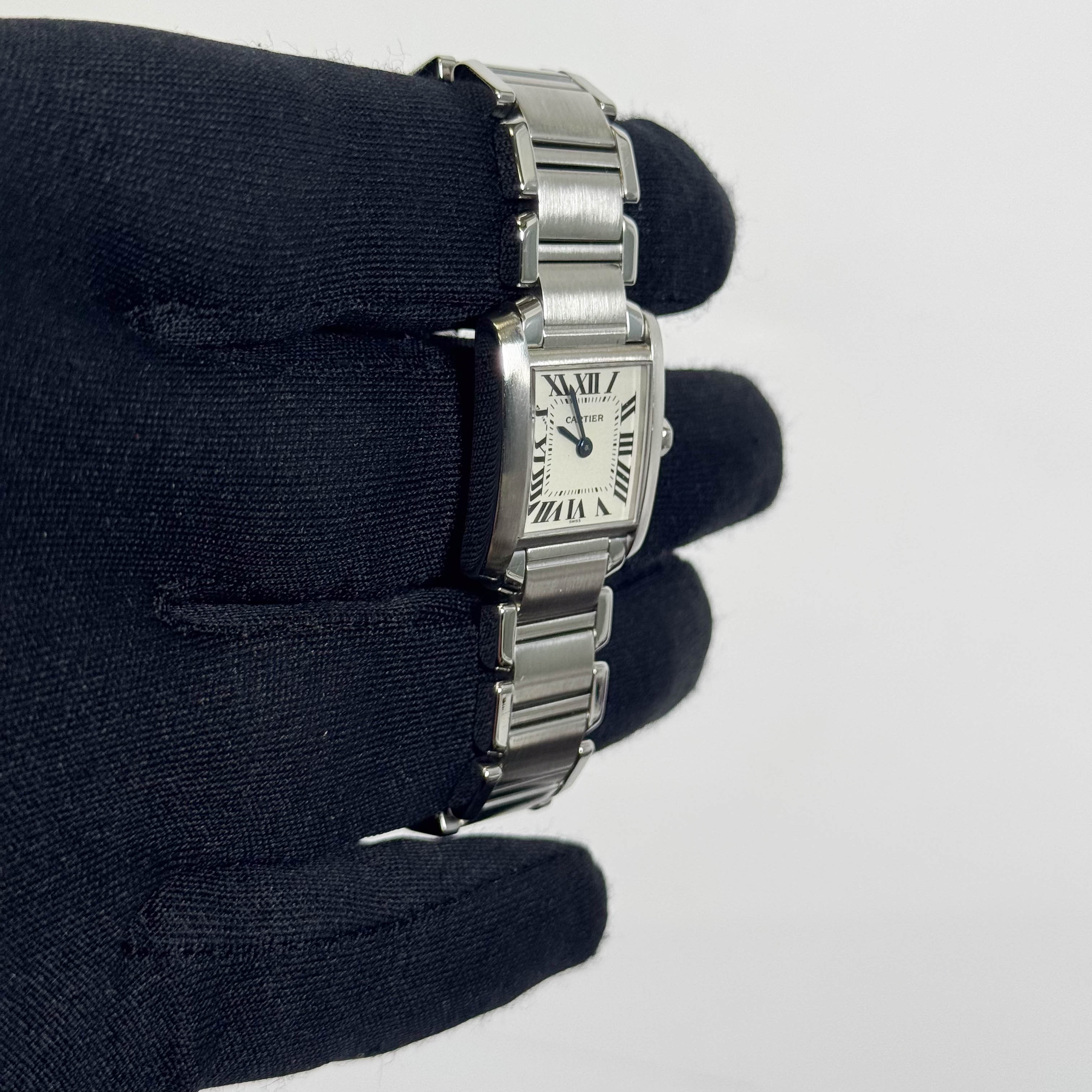 Cartier Tank Stainless Steel 20mm Ivory Dial Watch Ref# W51008Q3 - Happy Jewelers Fine Jewelry Lifetime Warranty