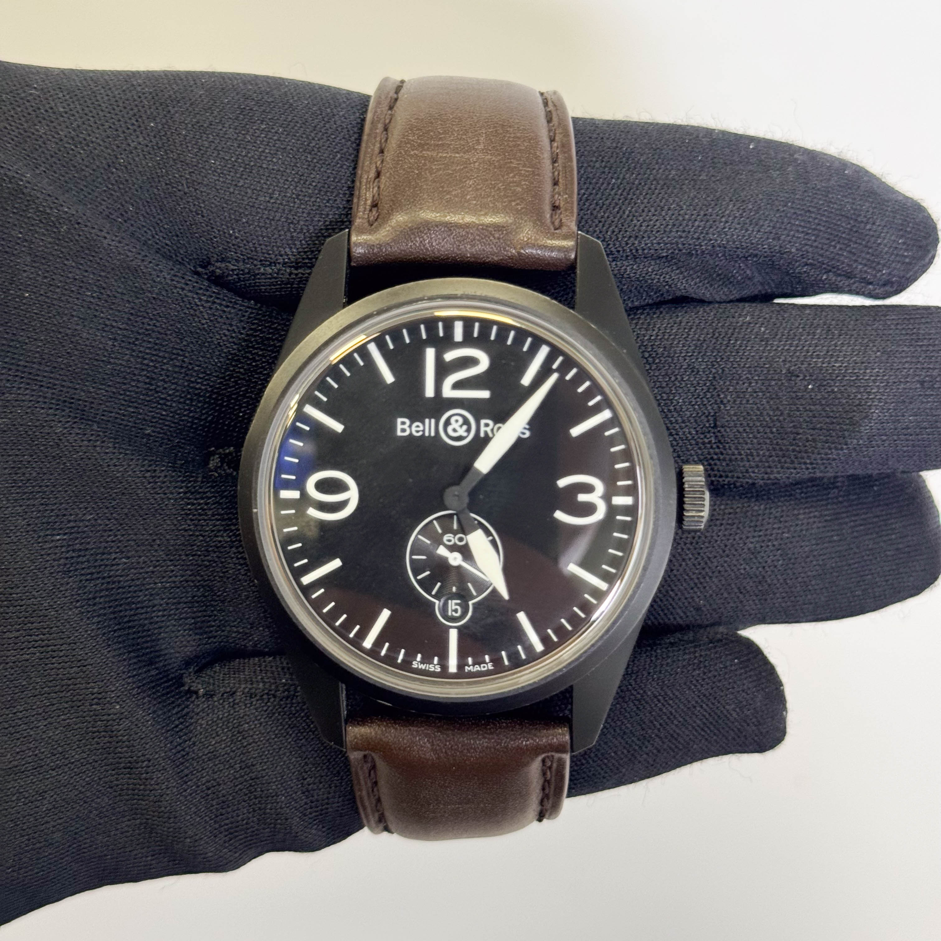 Bell & Ross Vintage 41mm Black Dial Watch Ref# BRV123 - Happy Jewelers Fine Jewelry Lifetime Warranty