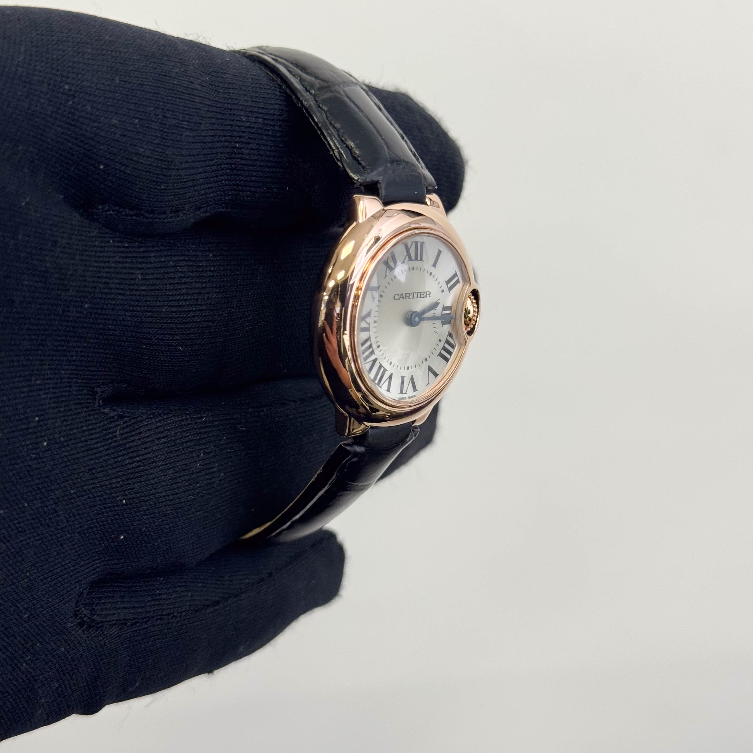 Cartier Ballon Bleu de Rose Gold 28.6mm Silver Dial Watch Ref# W6900256 - Happy Jewelers Fine Jewelry Lifetime Warranty