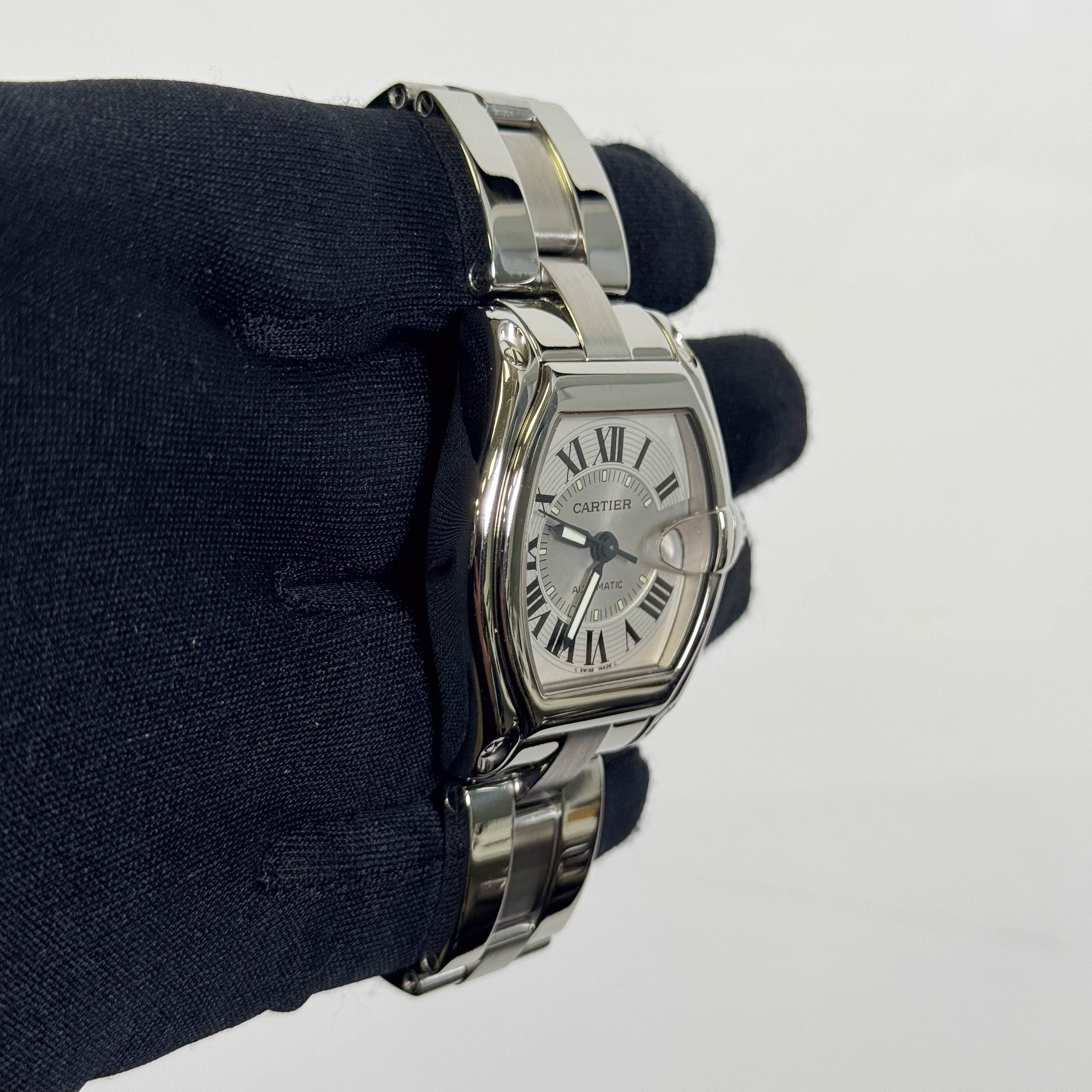 Cartier Roadster Stainless Steel 38mm Silver Dial Watch Ref# W62000V3 - Happy Jewelers Fine Jewelry Lifetime Warranty
