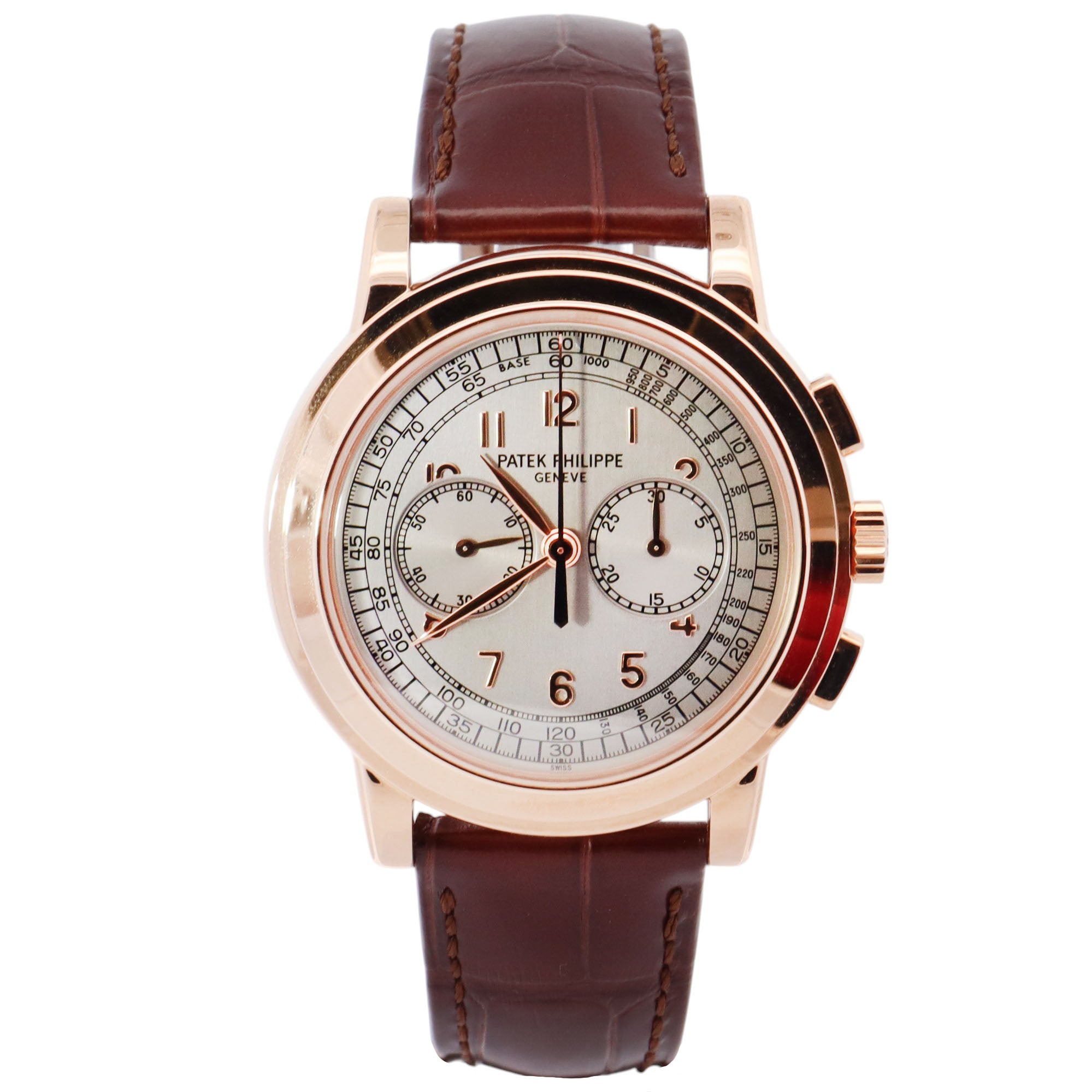 Patek Philippe Chronograph 42mm Silver Dial Watch Ref# 5070R-01 - Happy Jewelers Fine Jewelry Lifetime Warranty