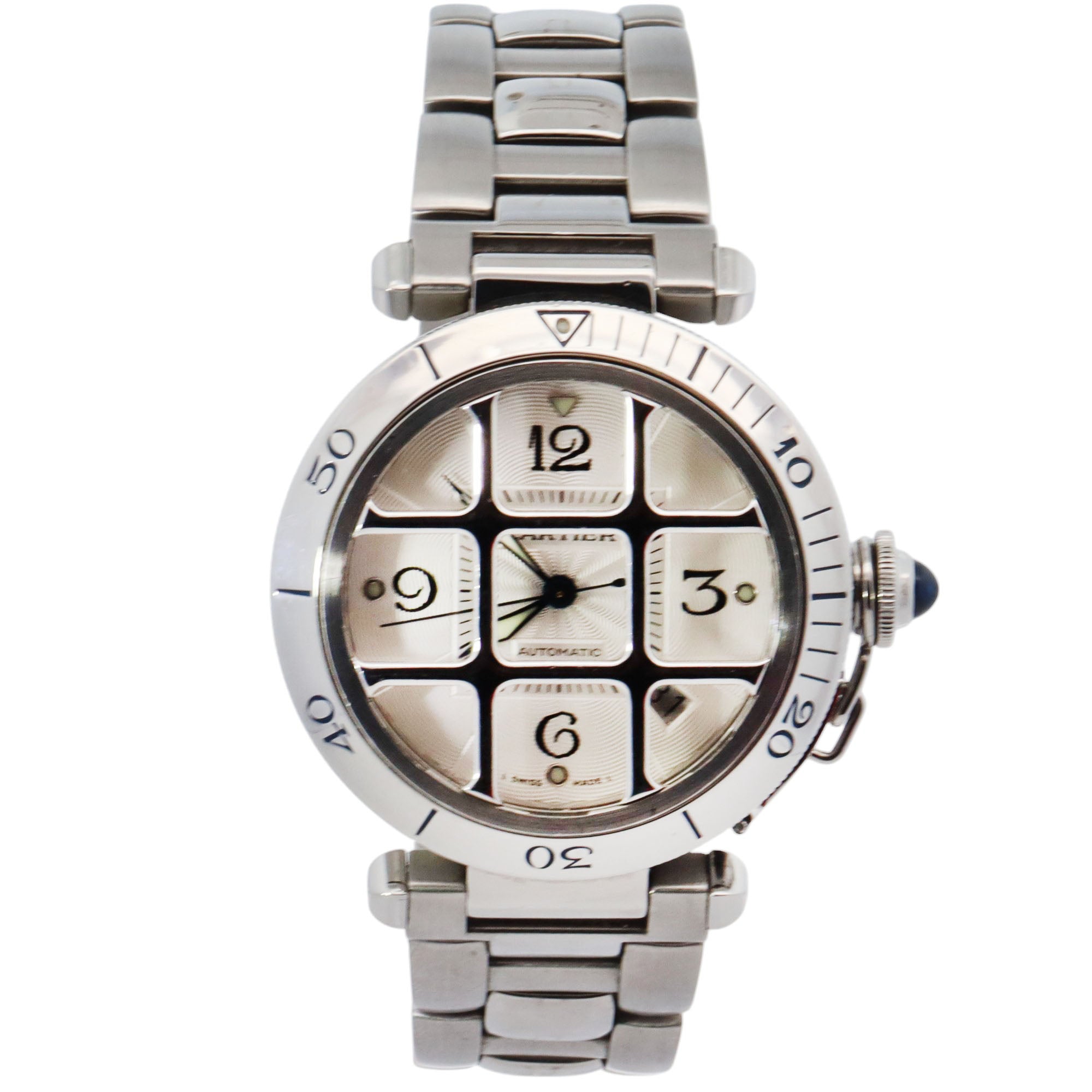 Cartier Pasha 38mm Silver Dial Watch Ref# W31040H3 - Happy Jewelers Fine Jewelry Lifetime Warranty