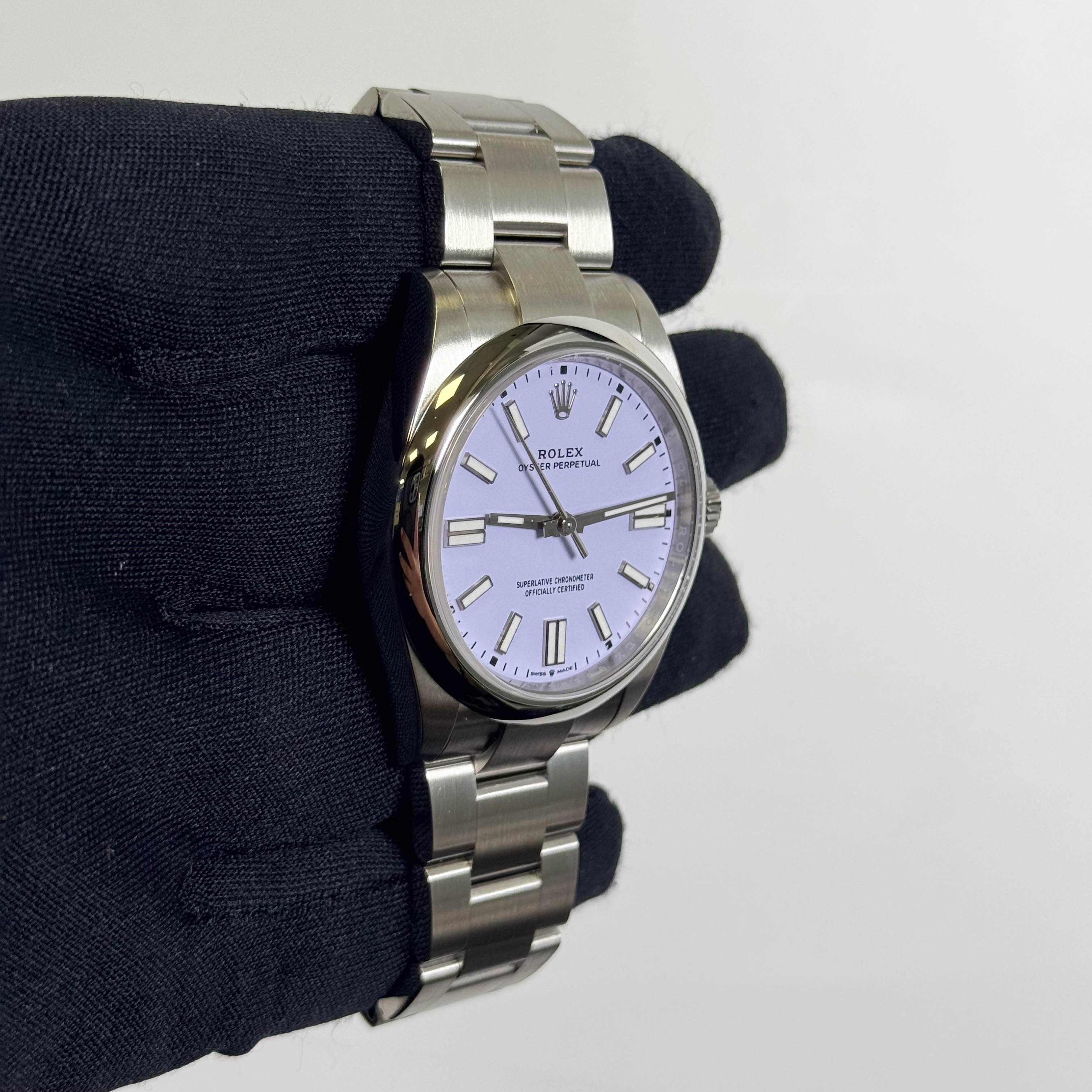 Rolex Oyster Perpetual 41mm Lilac Dial Watch Ref# 134300 - Happy Jewelers Fine Jewelry Lifetime Warranty