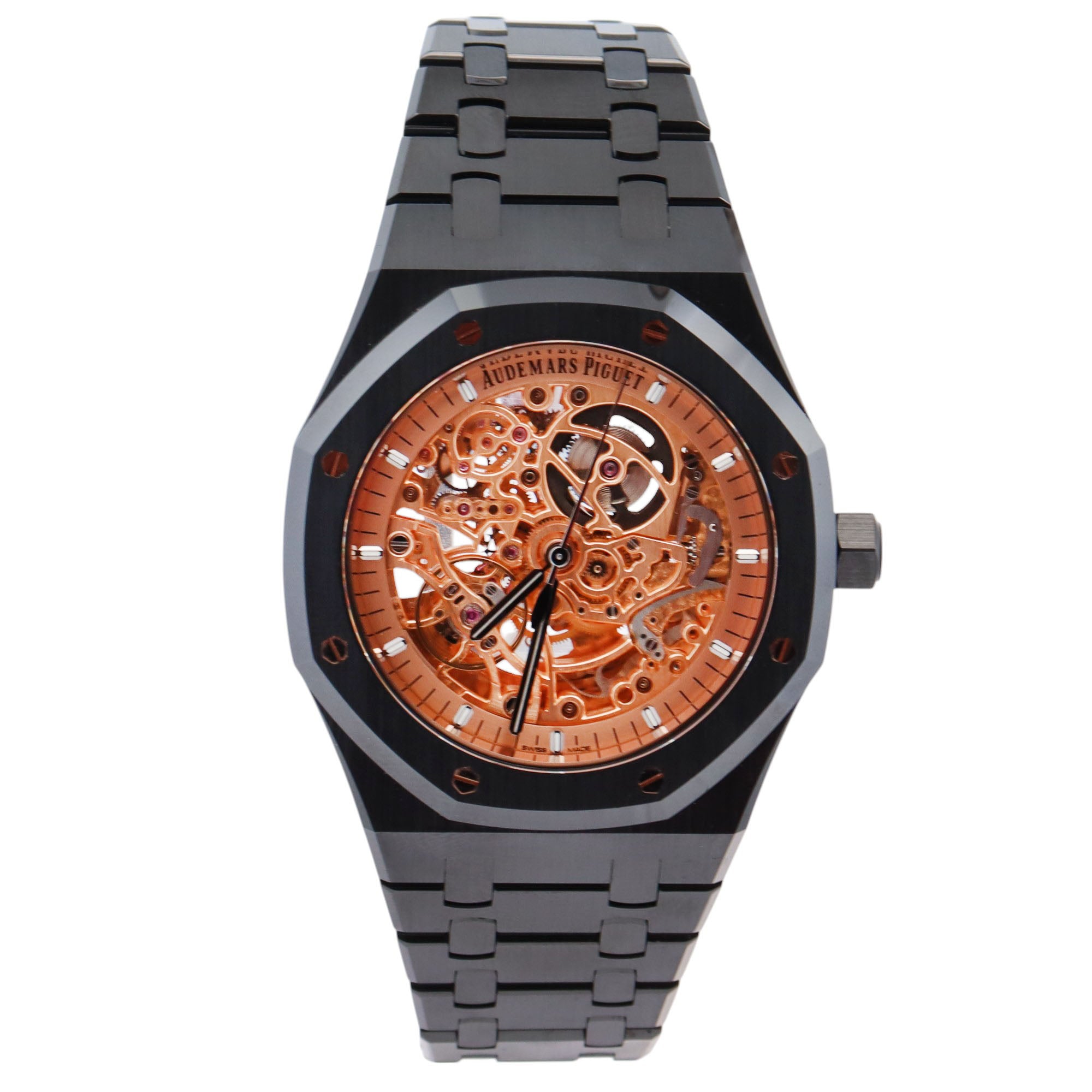 Audemars Piguet Royal Oak 41mm Pink Dial Watch Ref# 15416CE.OO.1225CE.02 - Happy Jewelers Fine Jewelry Lifetime Warranty