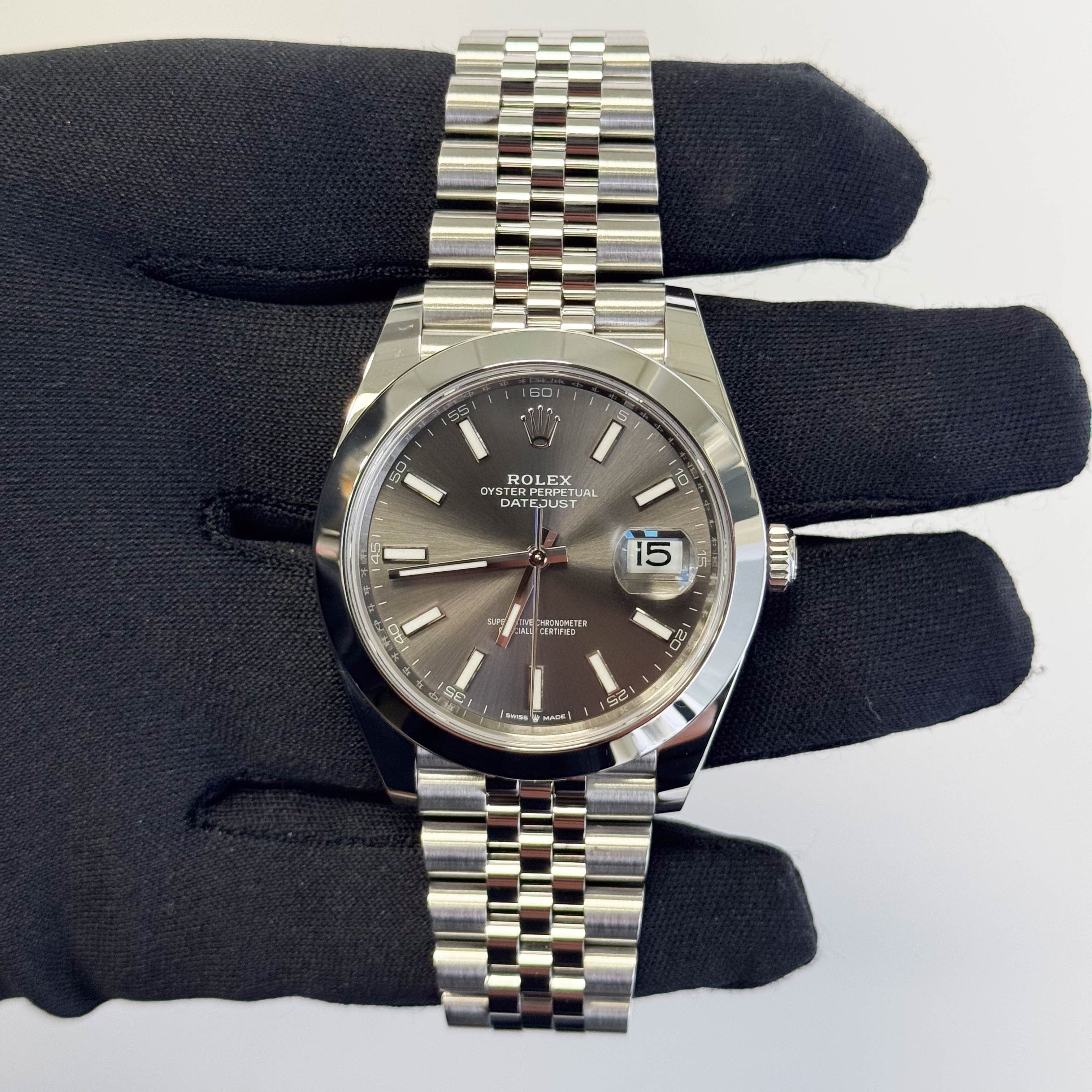 Rolex Datejust 41mm Rhodium Dial Watch Ref# 126300 - Happy Jewelers Fine Jewelry Lifetime Warranty