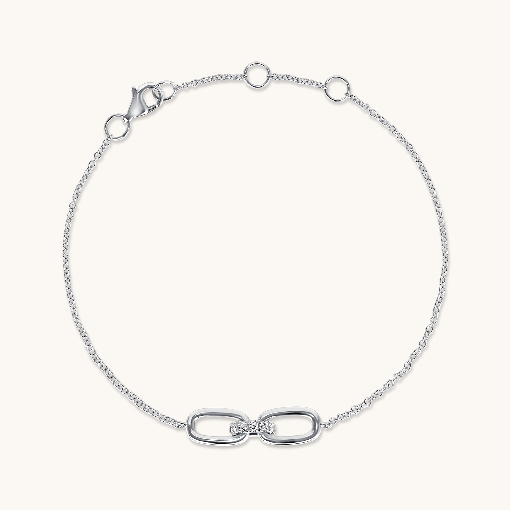 Interlocked Dainty Pave Diamond Bracelet - Happy Jewelers Fine Jewelry Lifetime Warranty