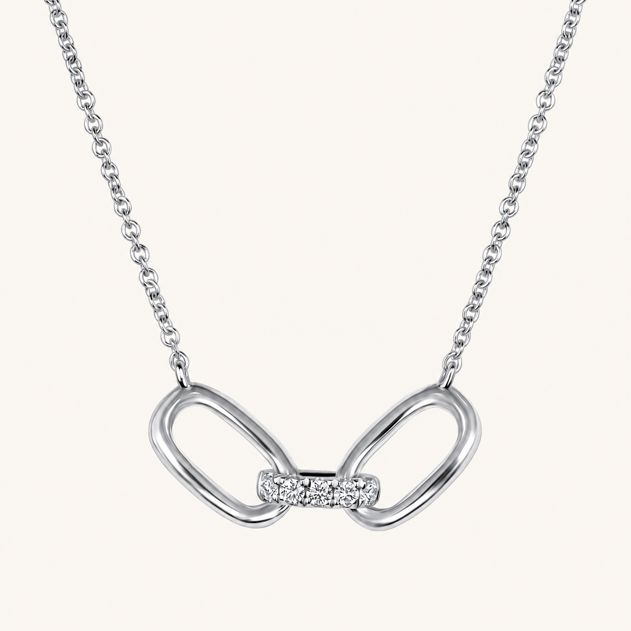 White Gold Interlocked Diamond Necklace