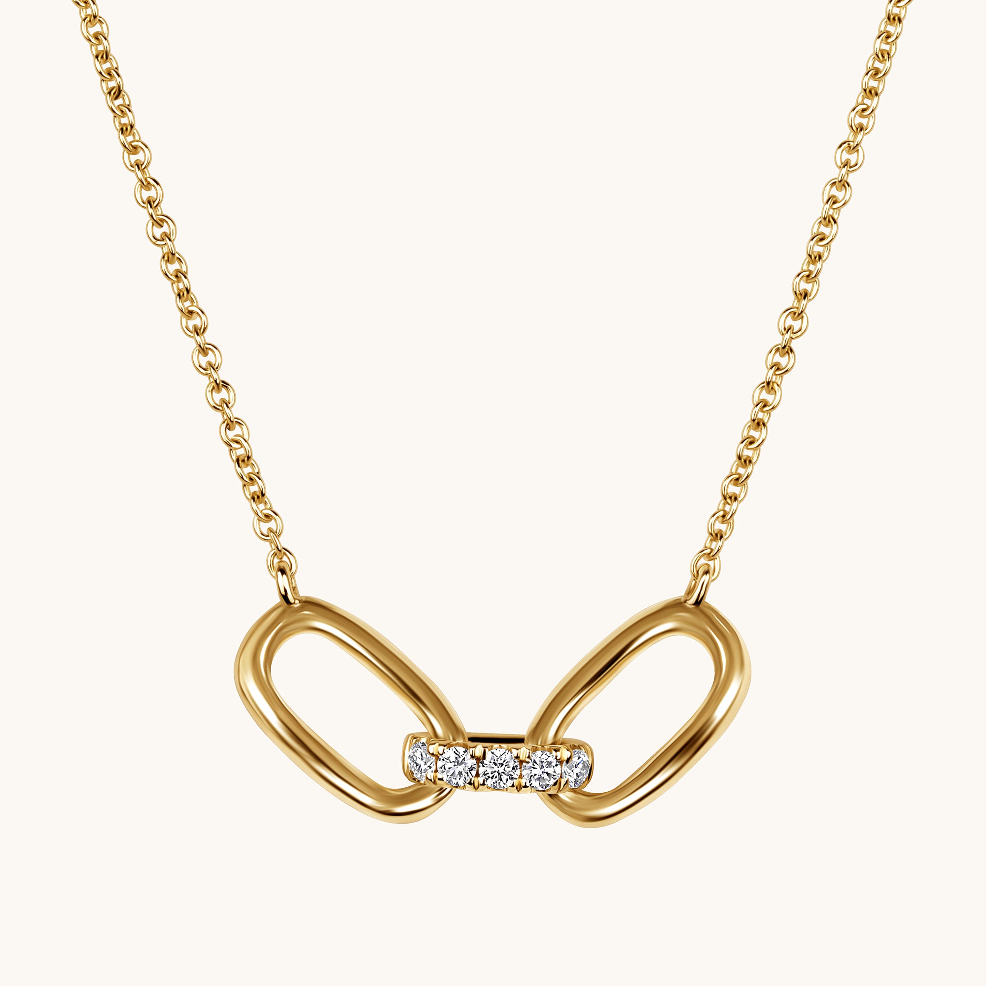 Yellow Gold Interlocked Diamond Necklace