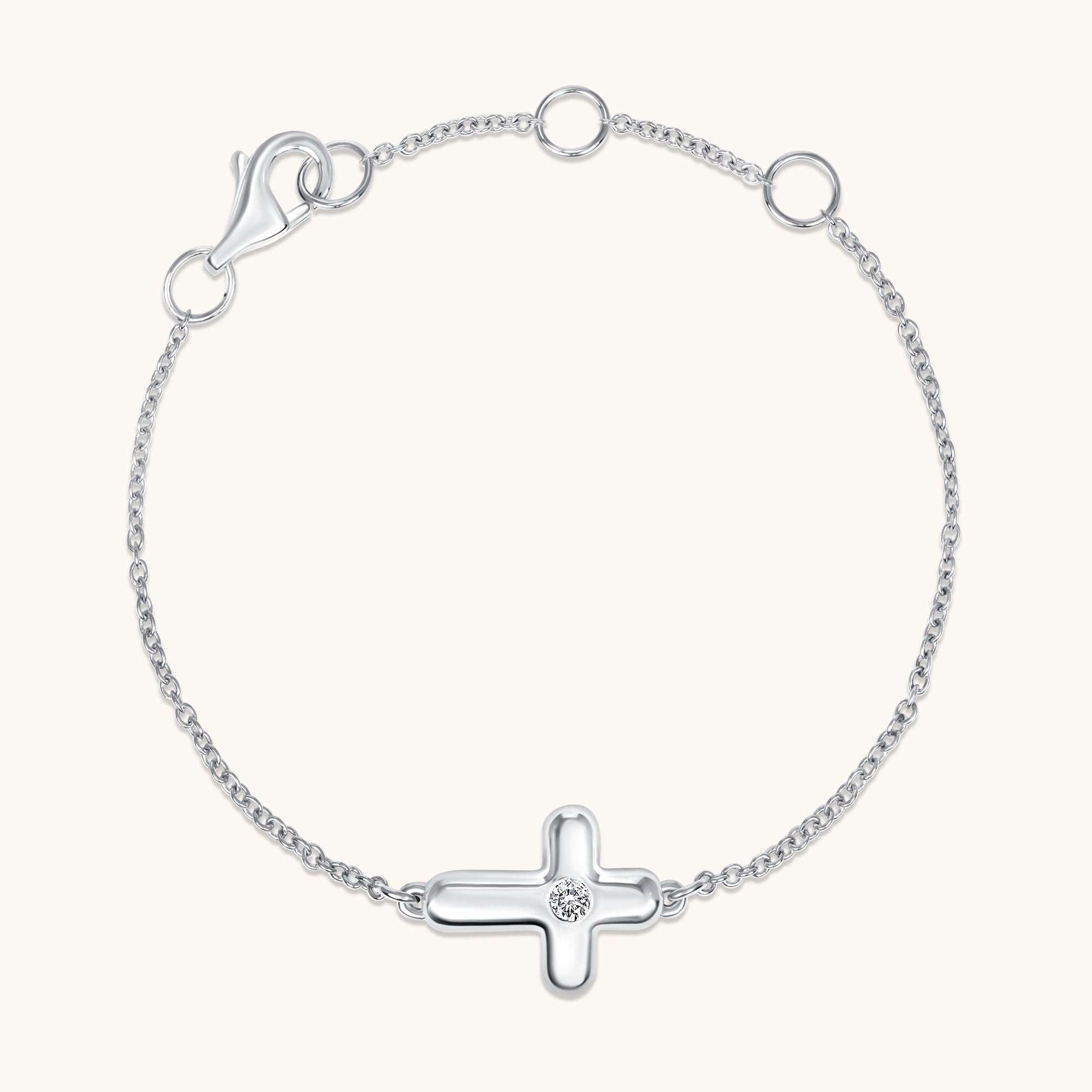 Kid's Bezzle Diamond Bubble Cross Bracelet - Happy Jewelers Fine Jewelry Lifetime Warranty