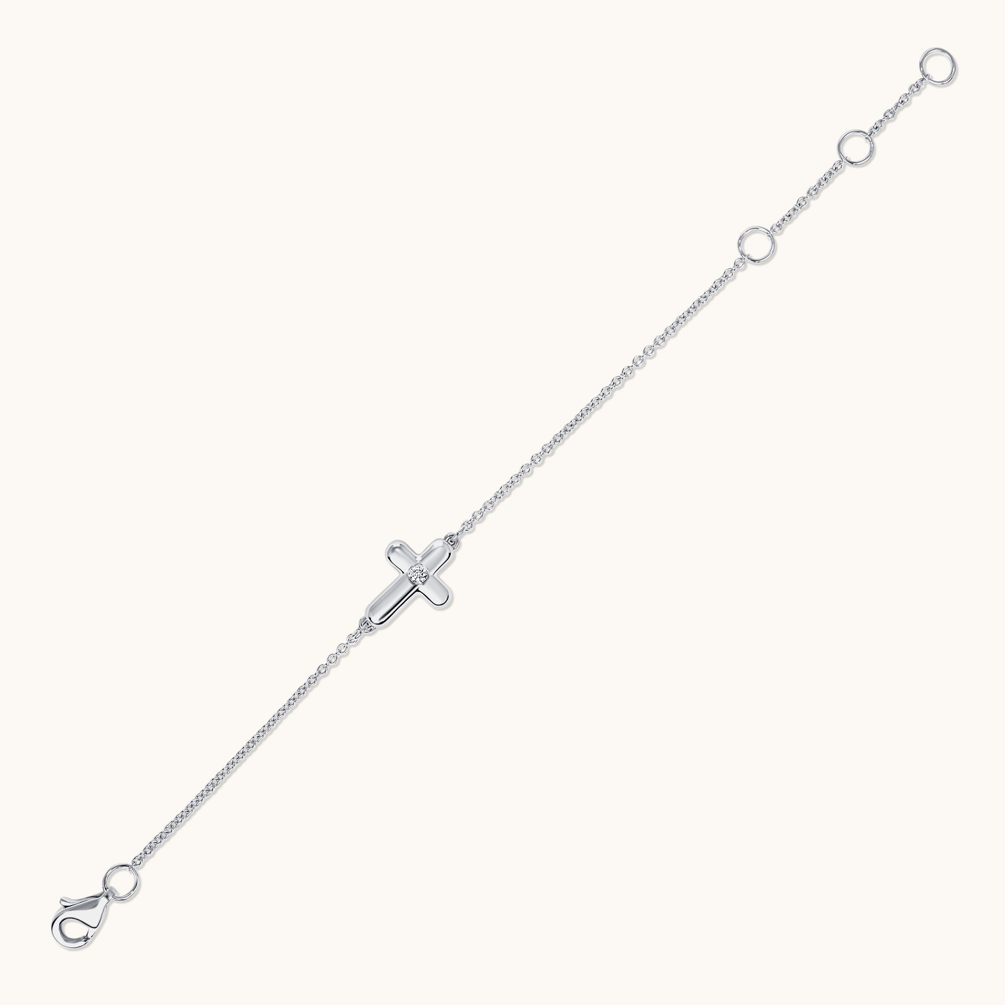 Kid's Bezzle Diamond Bubble Cross Bracelet - Happy Jewelers Fine Jewelry Lifetime Warranty