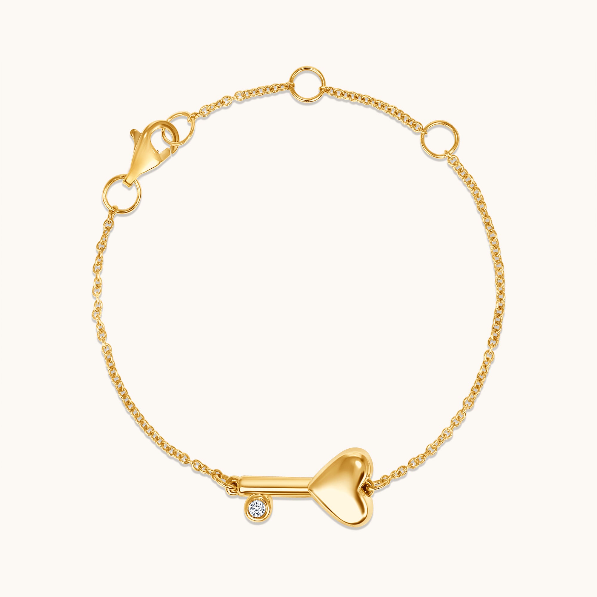Kid's Diamond Bubble Heart Key Bracelet – Happy Jewelers