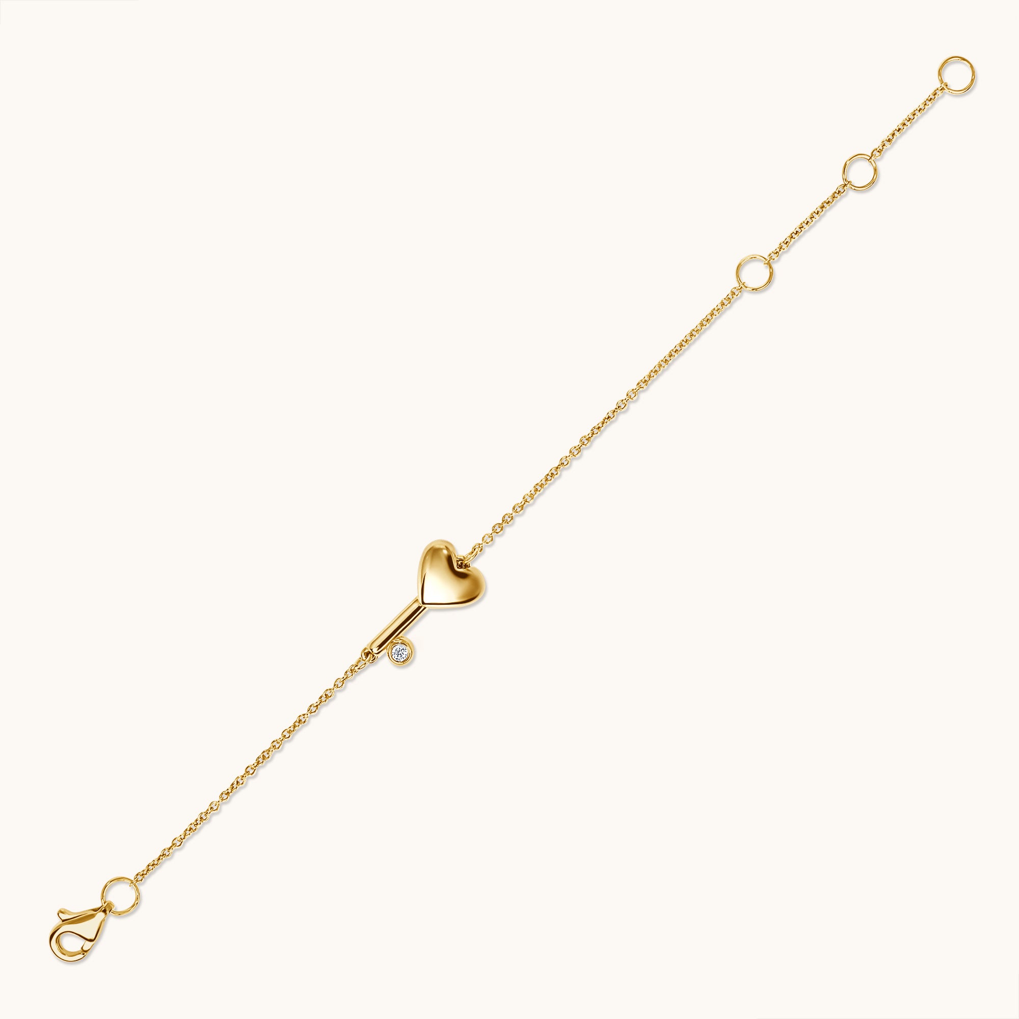 Kid's Bezzle Diamond Bubble Heart Key Bracelet - Happy Jewelers Fine Jewelry Lifetime Warranty