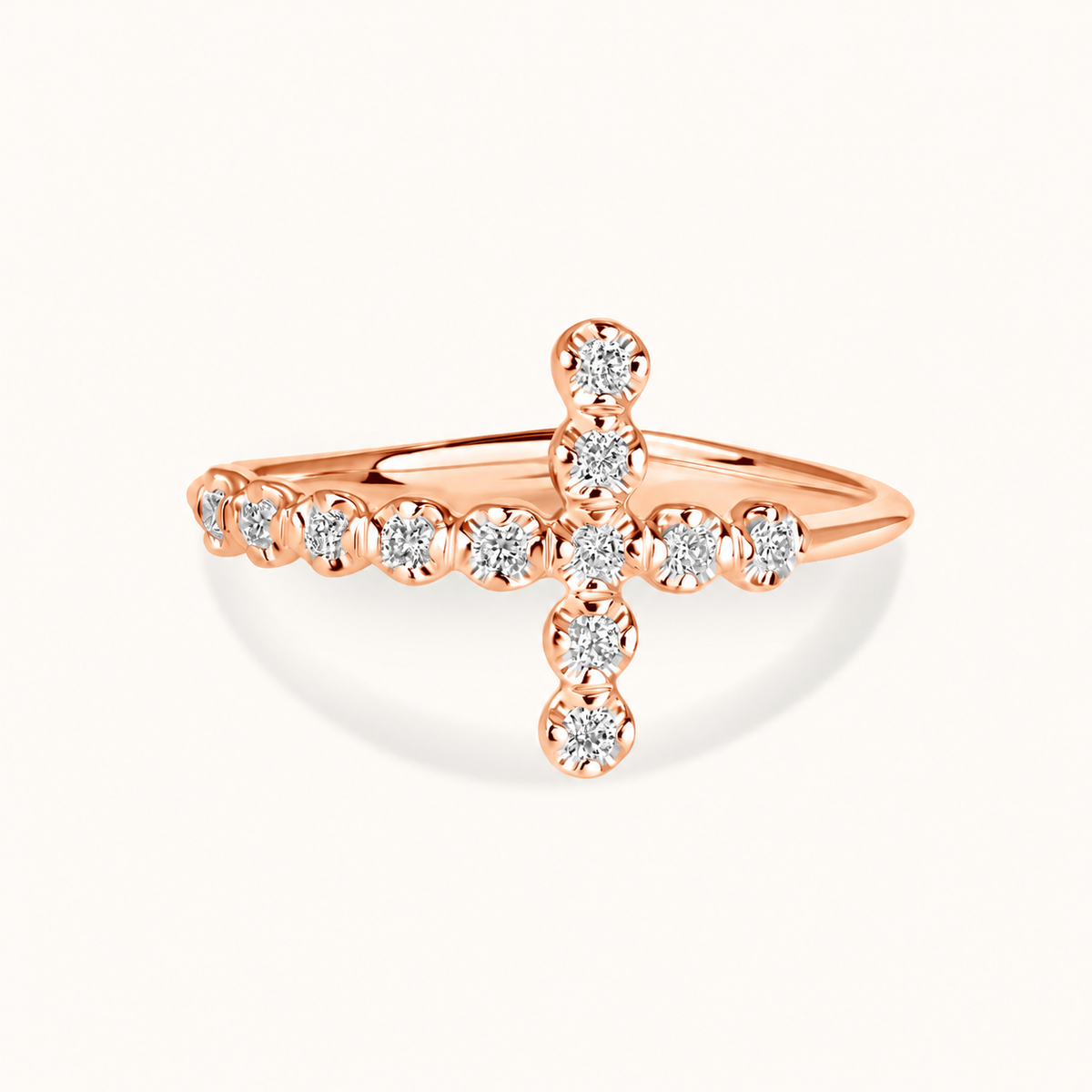 Large Diamond Bubble Cross Ring