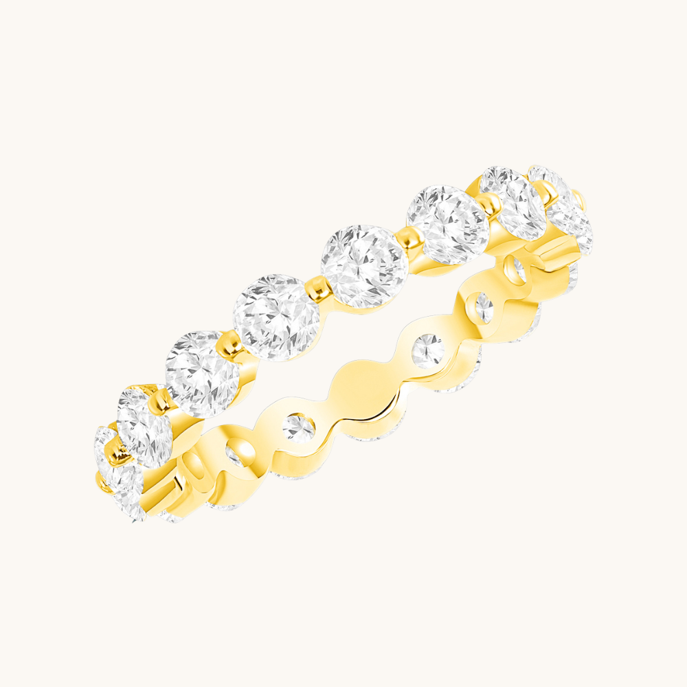 Large Round Shared Prong Diamond Band - Happy Jewelers Fine Jewelry Lifetime Warranty