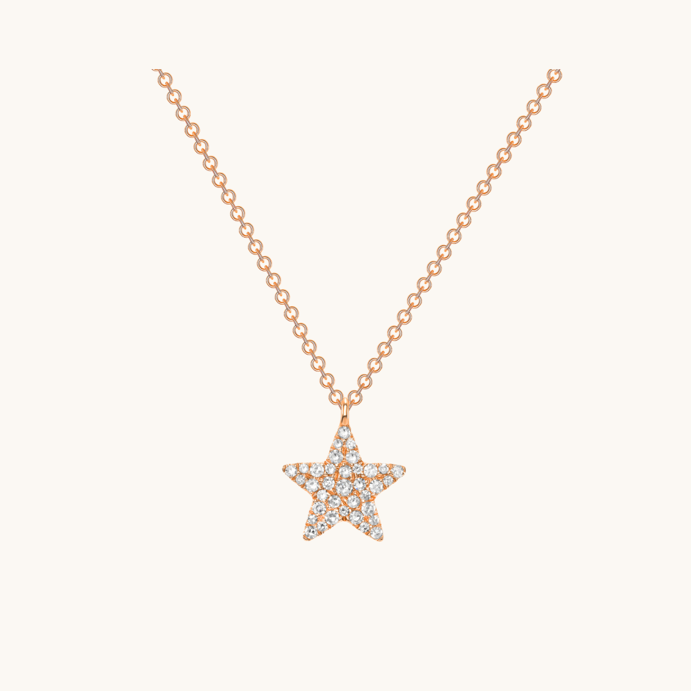 Mini Pave Diamond Star Necklace - Happy Jewelers Fine Jewelry Lifetime Warranty
