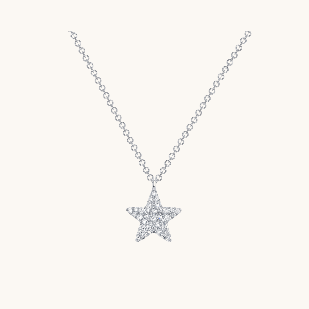 Mini Pave Diamond Star Necklace - Happy Jewelers Fine Jewelry Lifetime Warranty