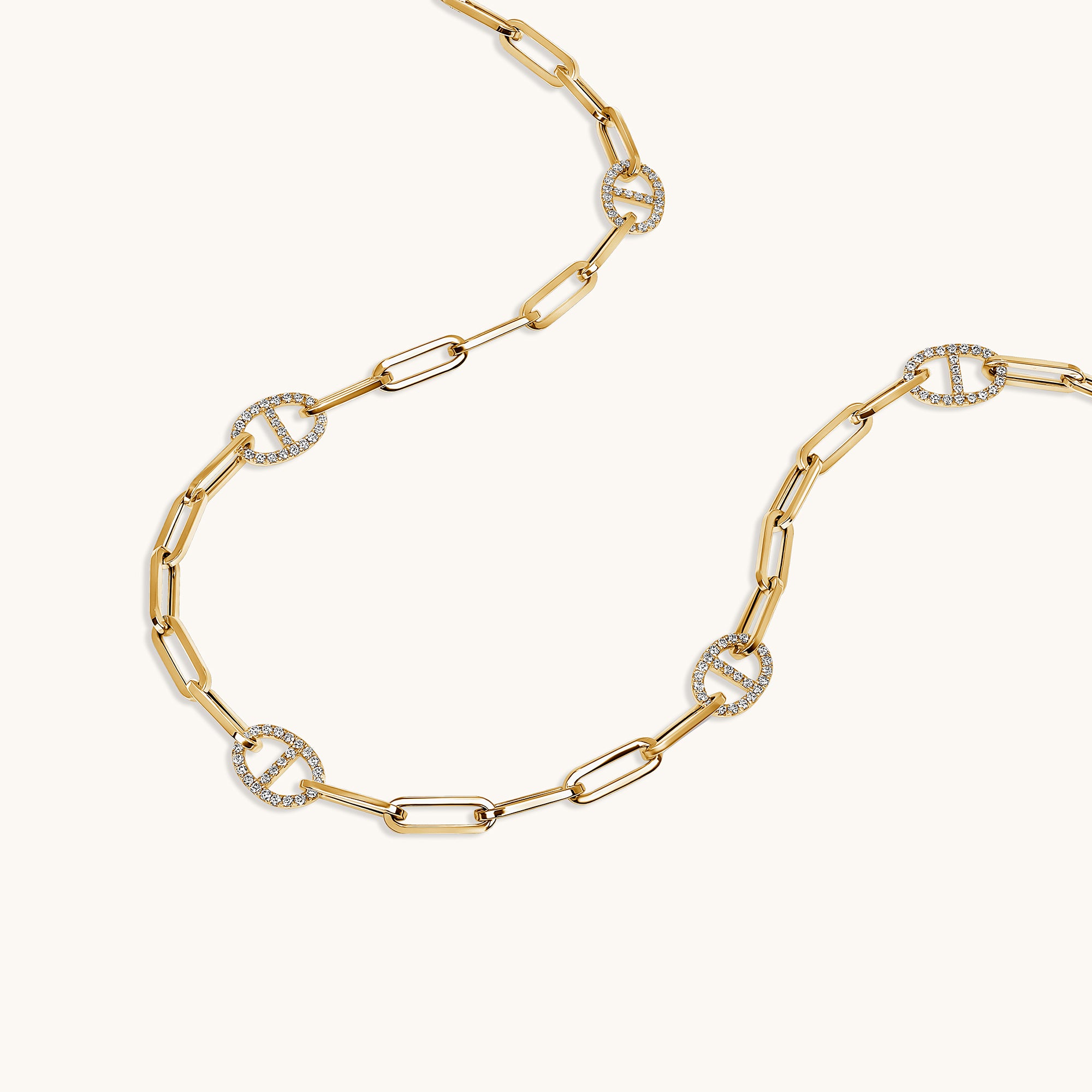 Yellow Gold Mariner Paperclip Chain Necklace