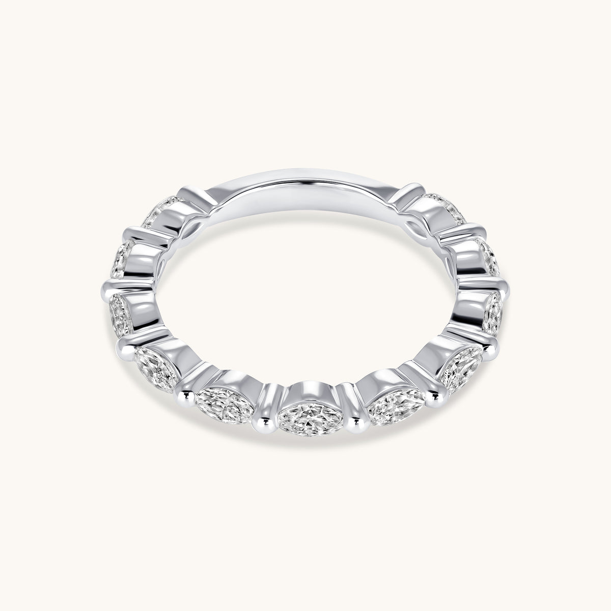 Marquise Diamond Shared Prong Band