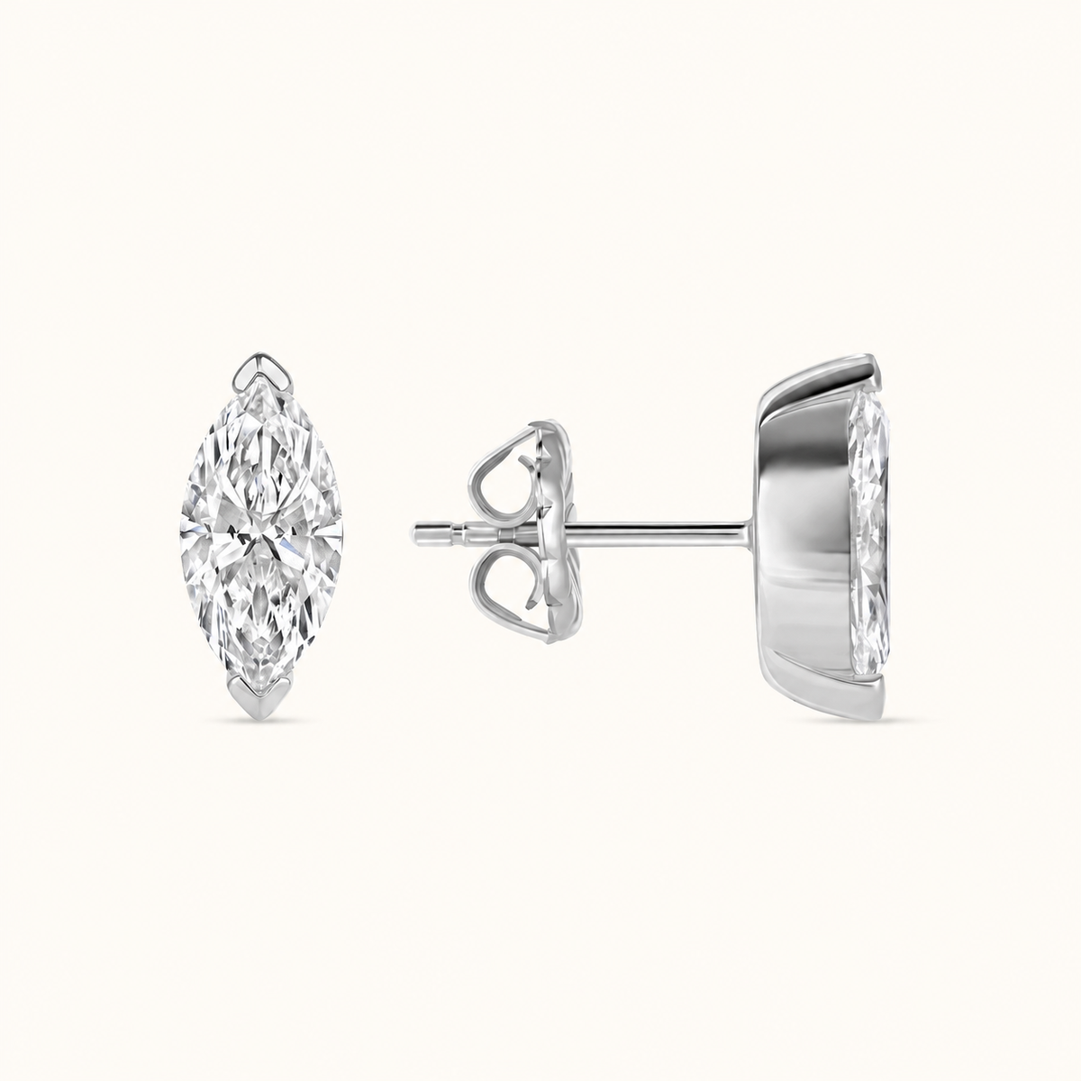 Marquise Lab Diamond Stud Earrings