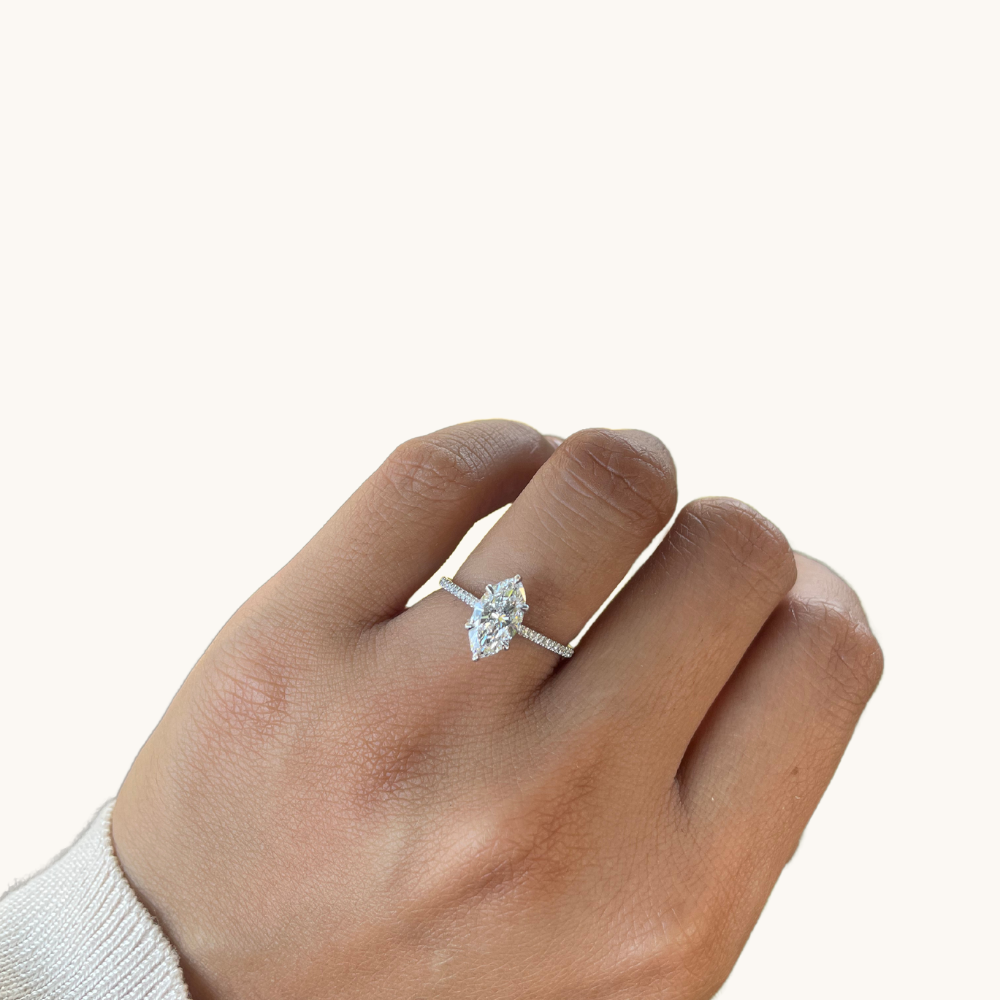 1.24 Marquise Lab Diamond Engagement Ring - Happy Jewelers Fine Jewelry Lifetime Warranty