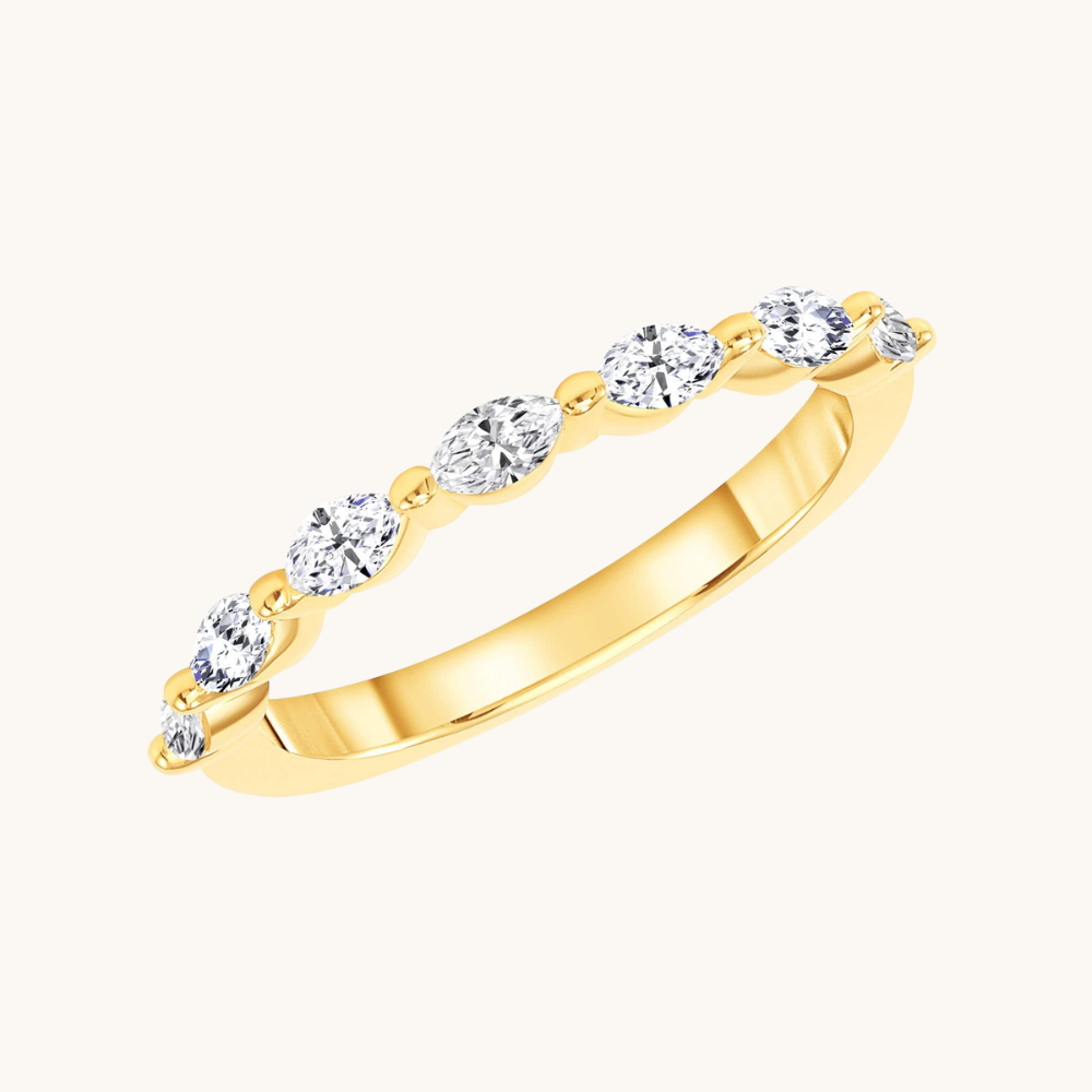Marquise Diamond Shared Prong Band – Happy Jewelers